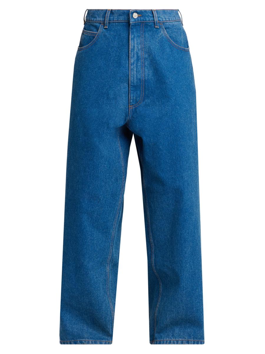 デニム・ジーパン Marni Cotton Denim Jeans With AppliquACs Marni Patch Logo Wide-Leg Jeans | Saks Fifth Avenue