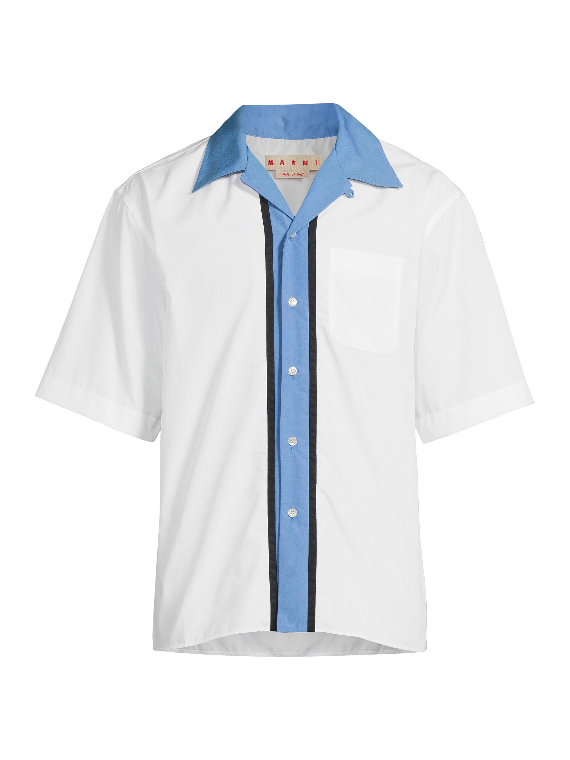 Marni Men's Vertical Stripe Poplin Bowling Shirt - Lily White