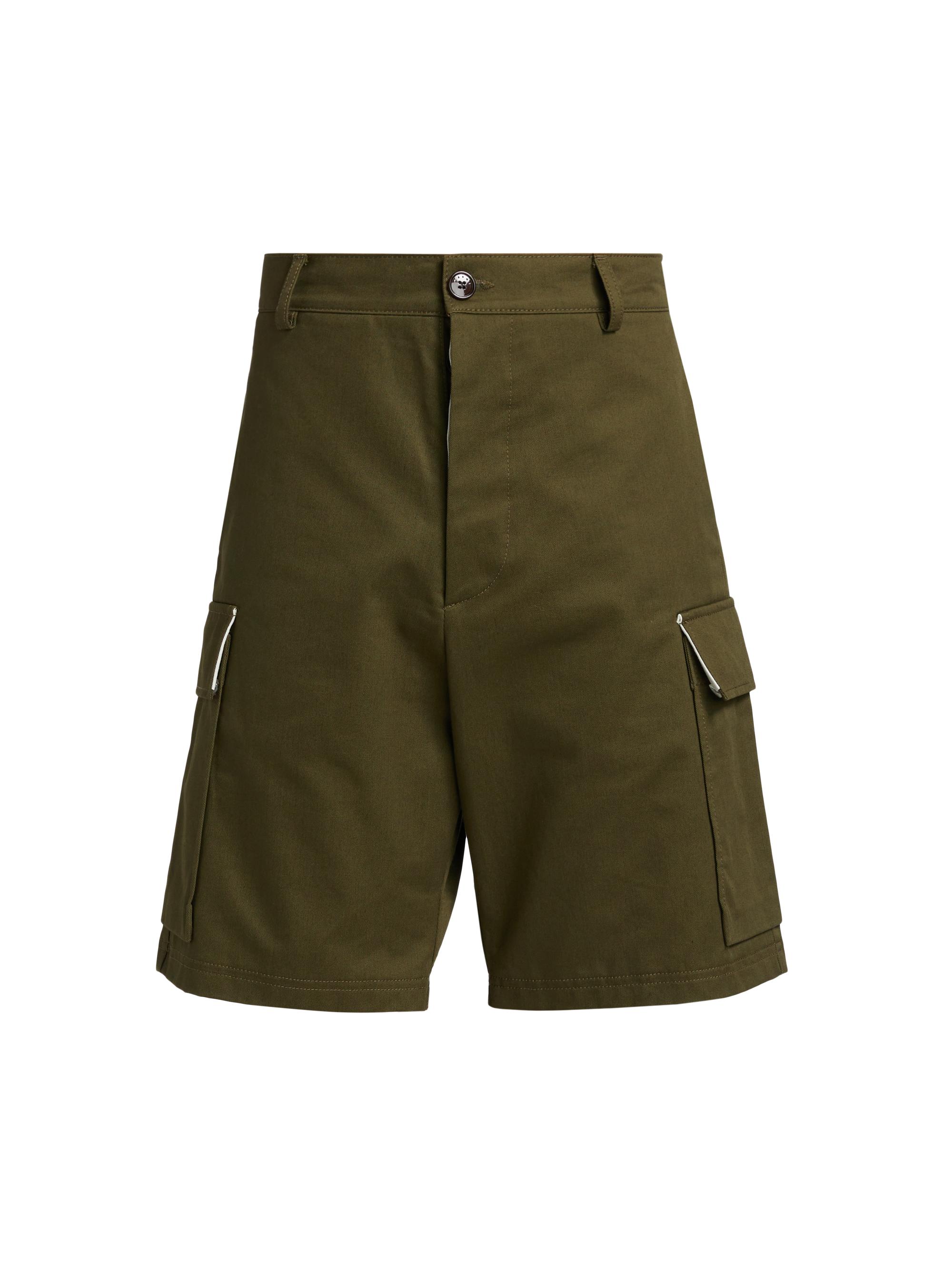 Marni Men's Cotton Gabardine Cargo Shorts - Deep Sage