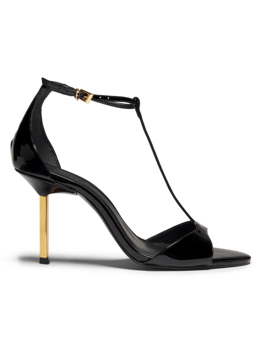 Schutz Allure T 90MM Patent Leather T-Strap Sandals | Saks