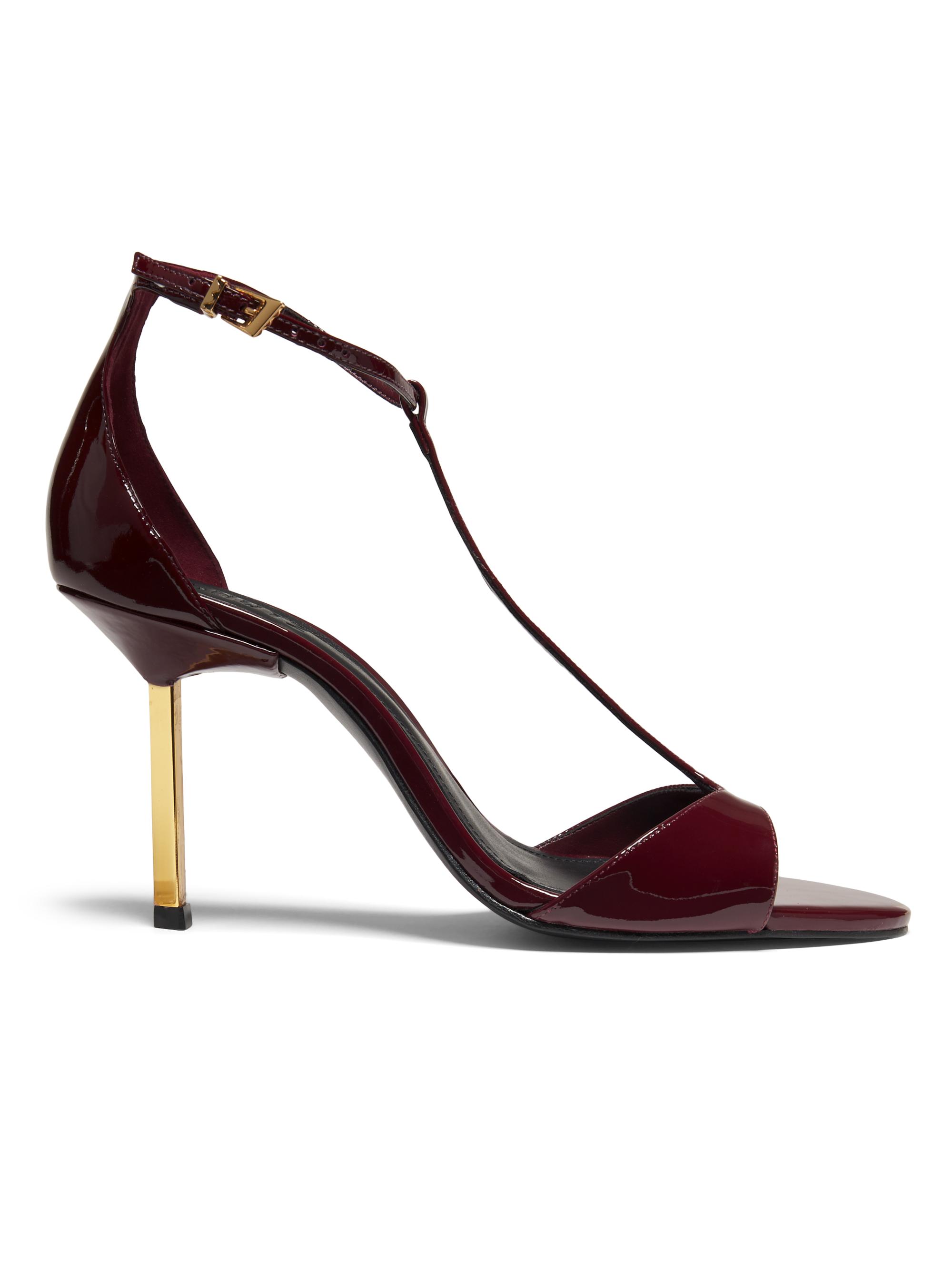 Schutz Women's Allure T 90MM Patent Leather T-Strap Sandals - Black