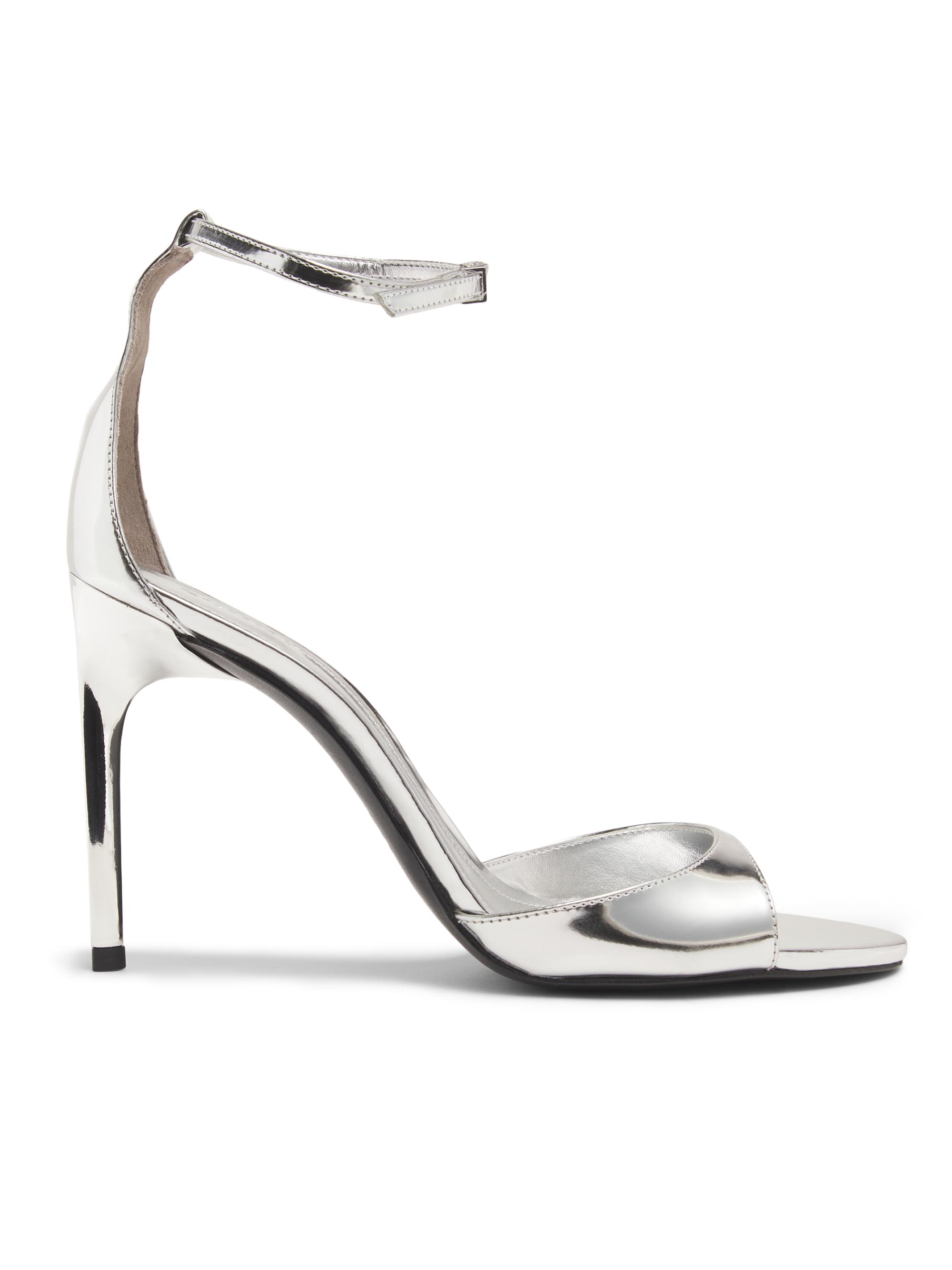 Schutz Women's Scarlett 100MM Metallic Leather Stiletto Sandals - Prata | Thumbnail 7