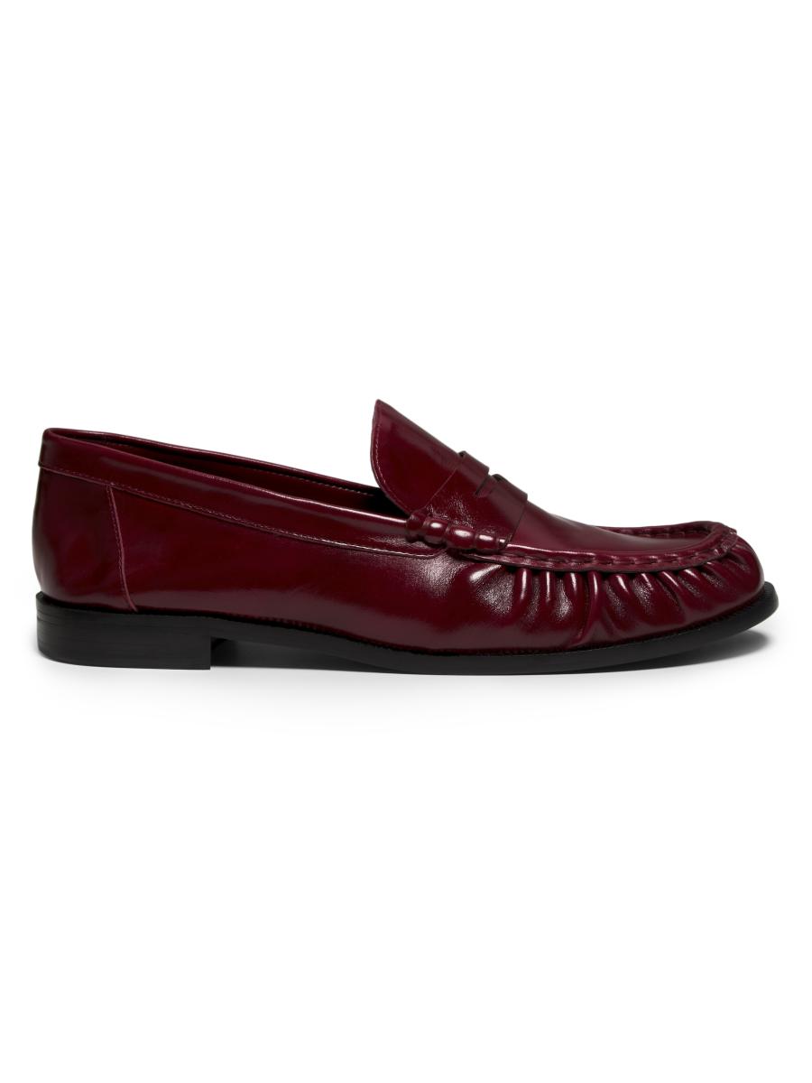 Schutz Women's Tyche Patent Leather Penny Loafers In Burgundy