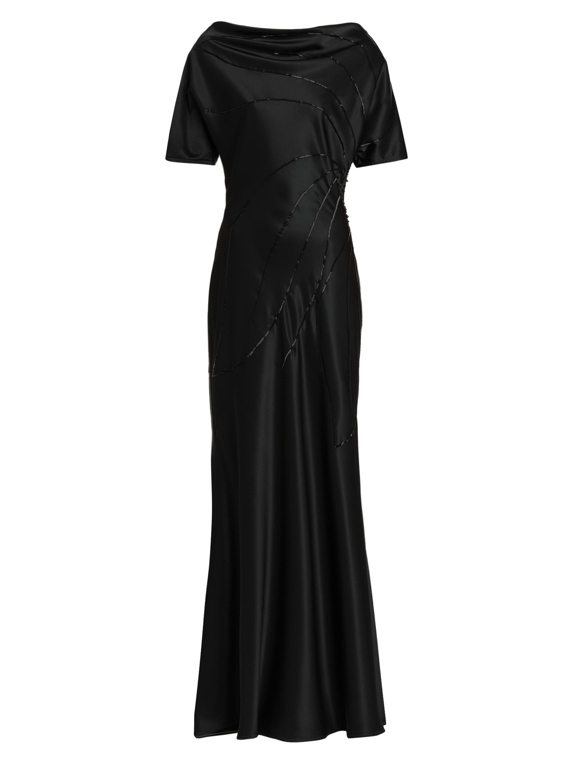 Kiton Women's Cowlneck Beaded Gown - Black