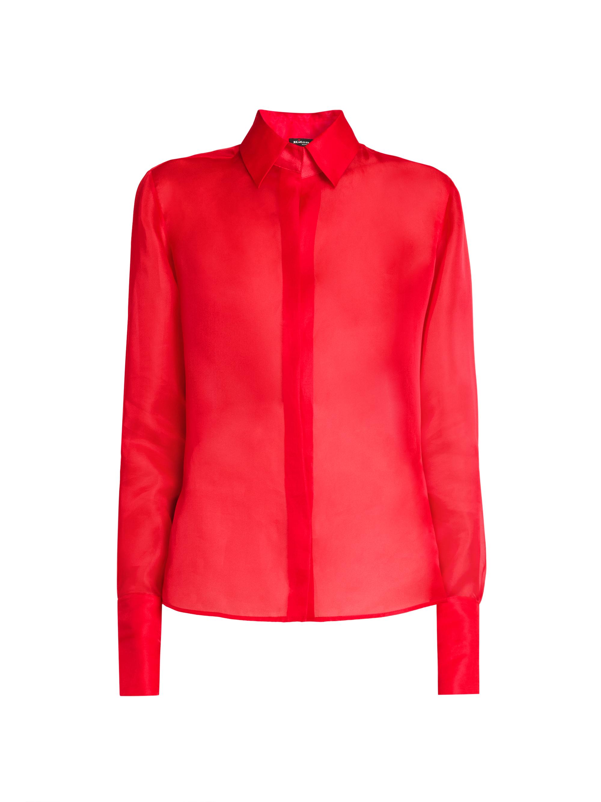 Kiton Women's Silk Organza Blouse - Red