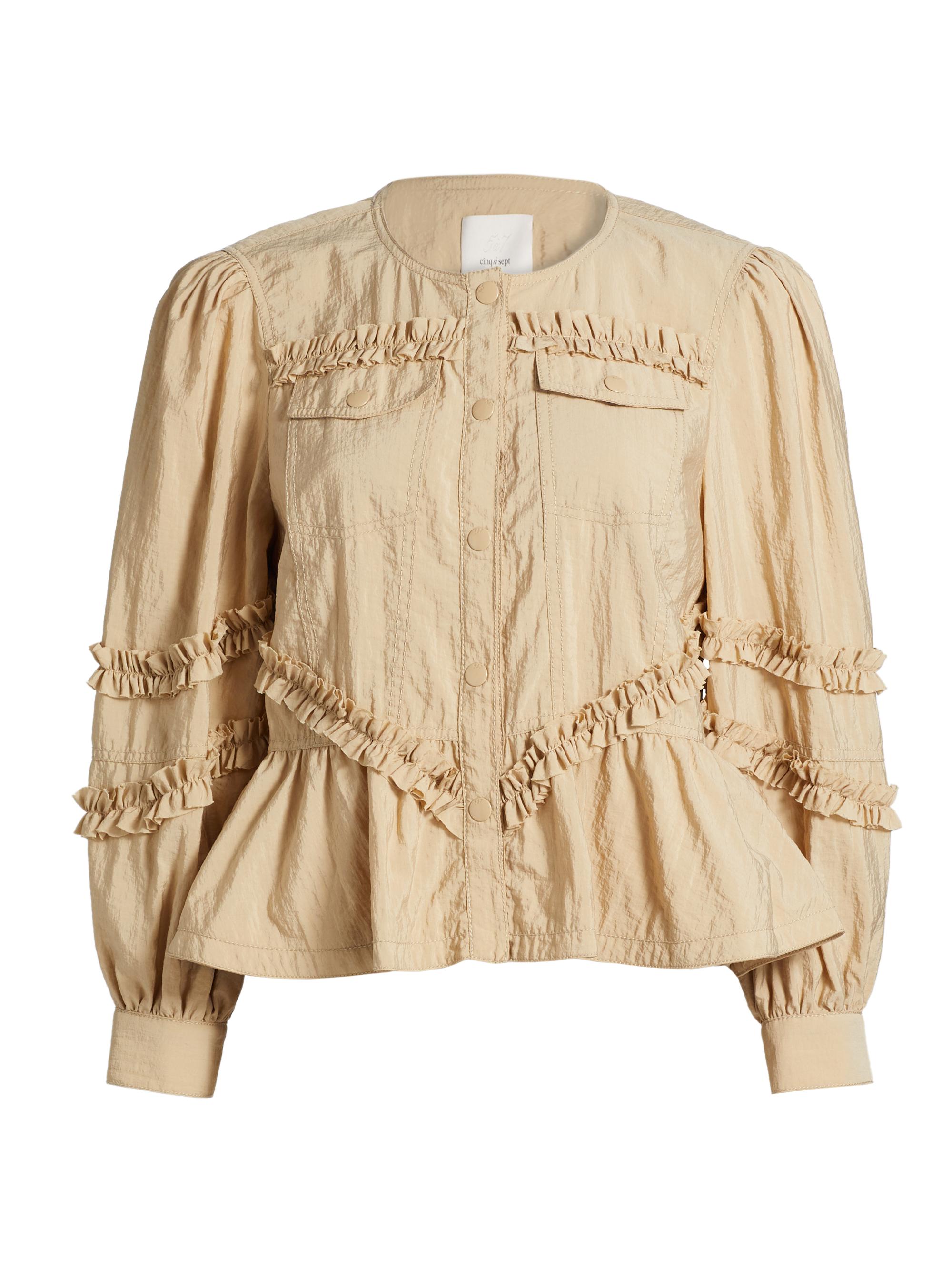 Cinq à Sept Women's Kumiko Ruffled Parachute Jacket - Khaki