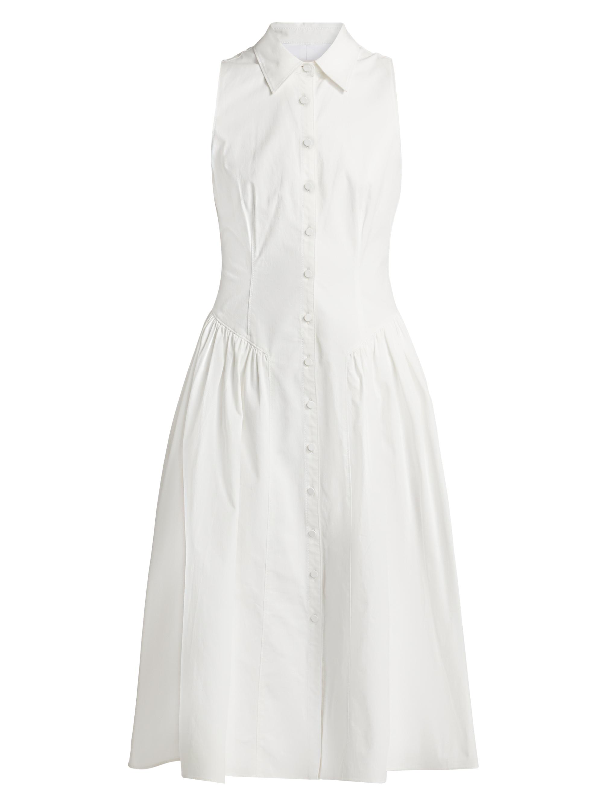 Cinq à Sept Women's Losey Stretch-Cotton Midi-Shirtdress - White