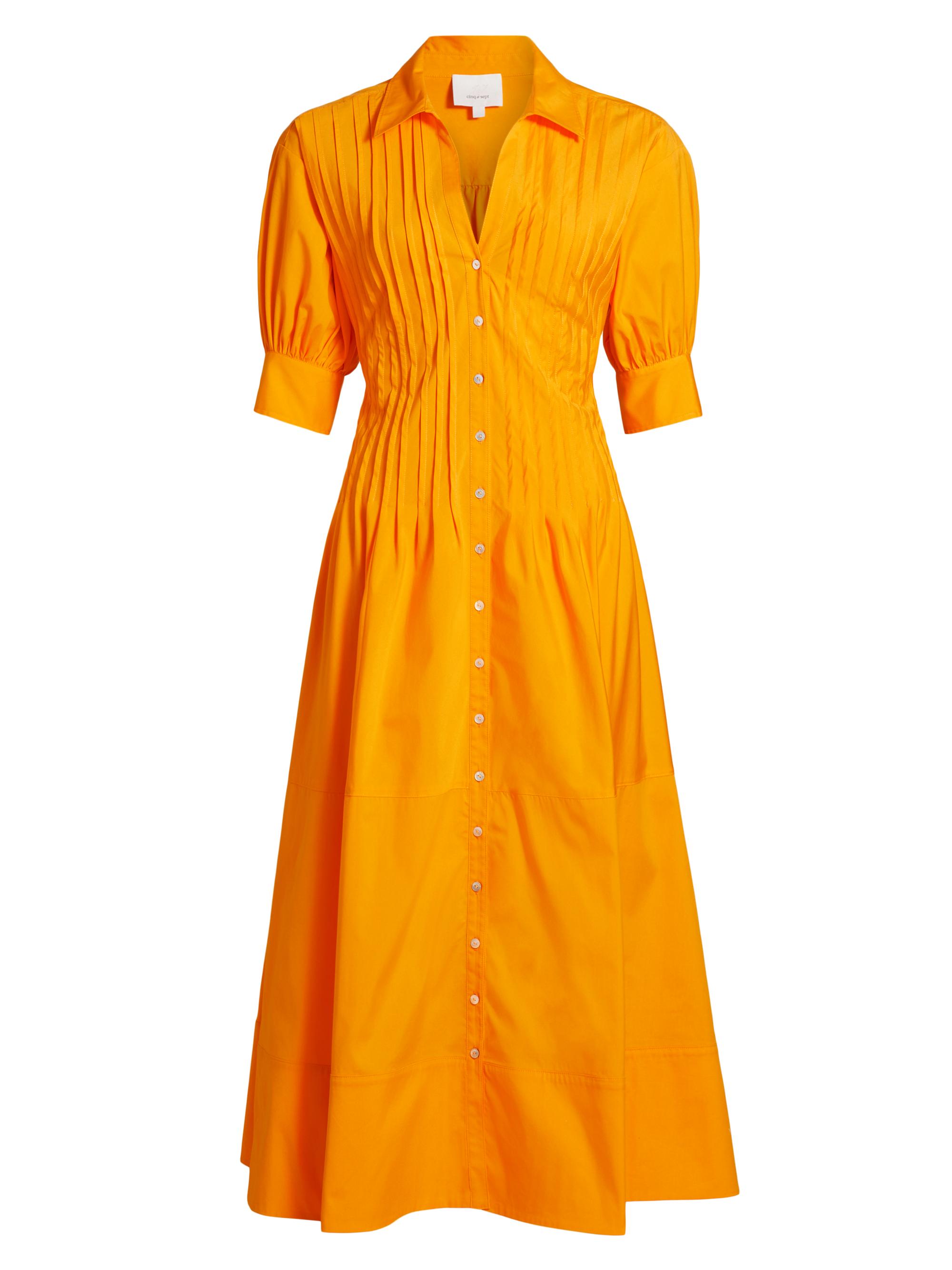 Cinq à Sept Monty Cotton-Blend Pintuck Midi-Shirtdress