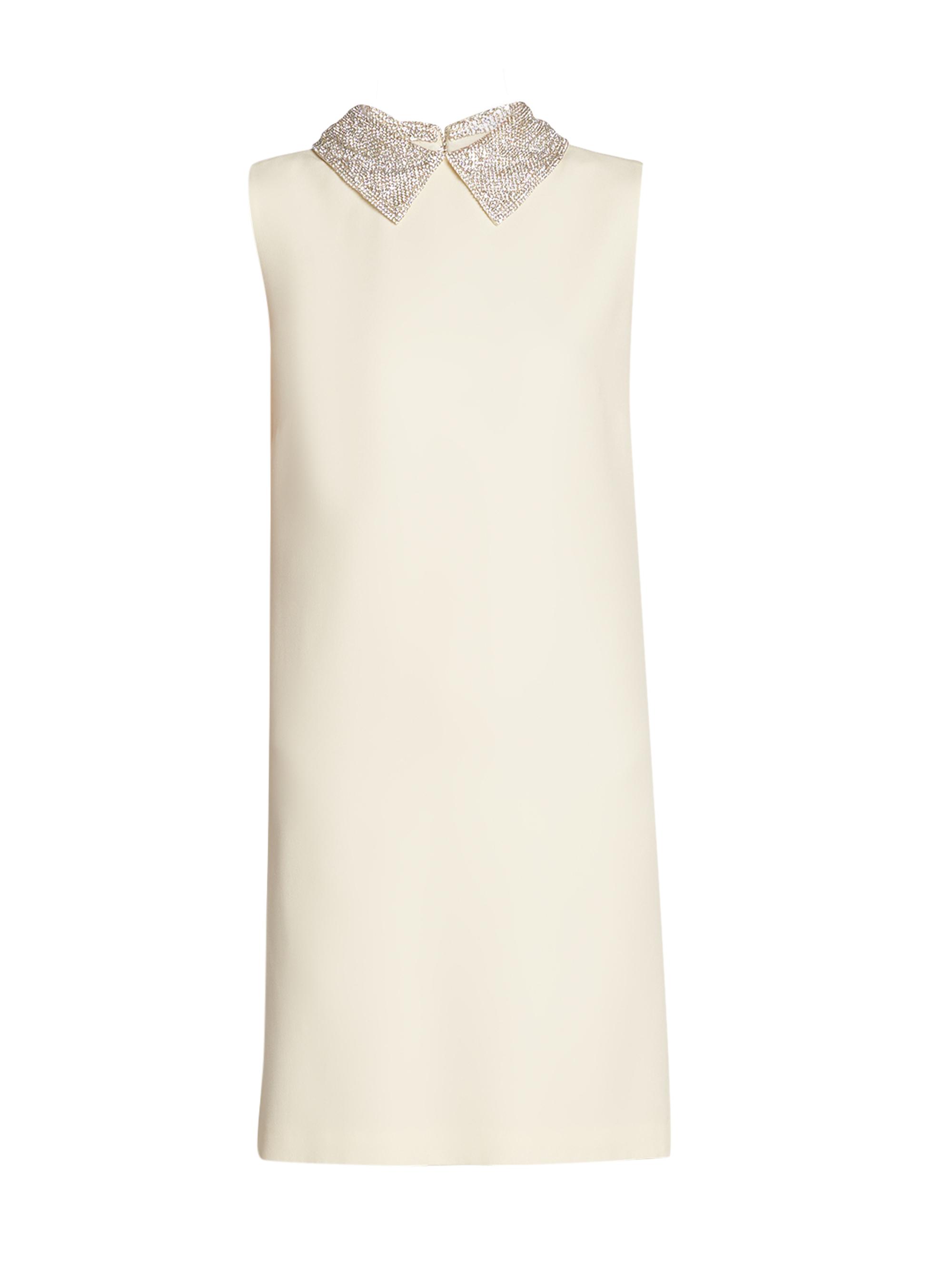 Versace Women's Enver Embellished Satin Minidress - Eggshell