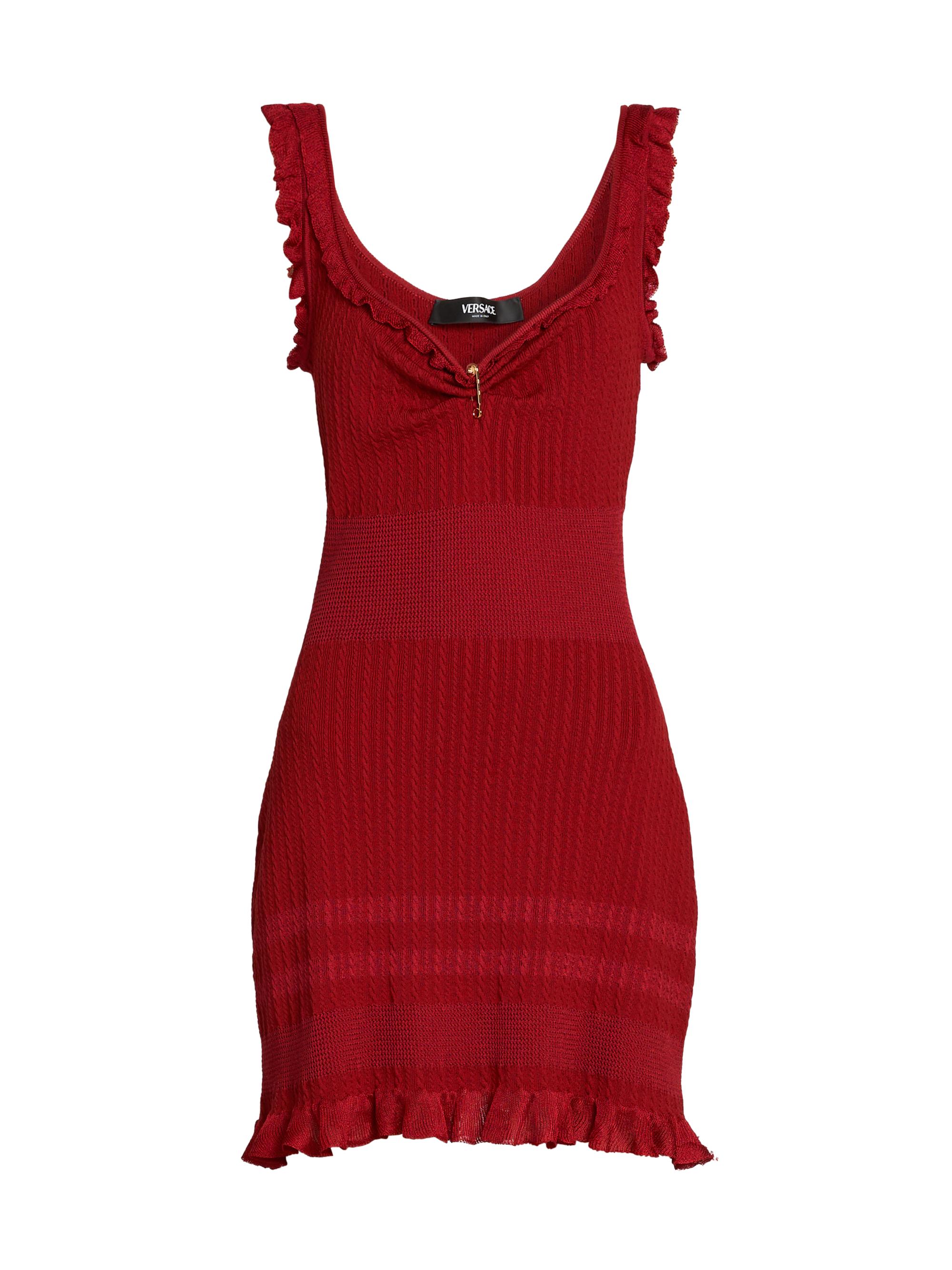 Versace Women's Cable-Knit Wool-Blend Minidress - Parade Red