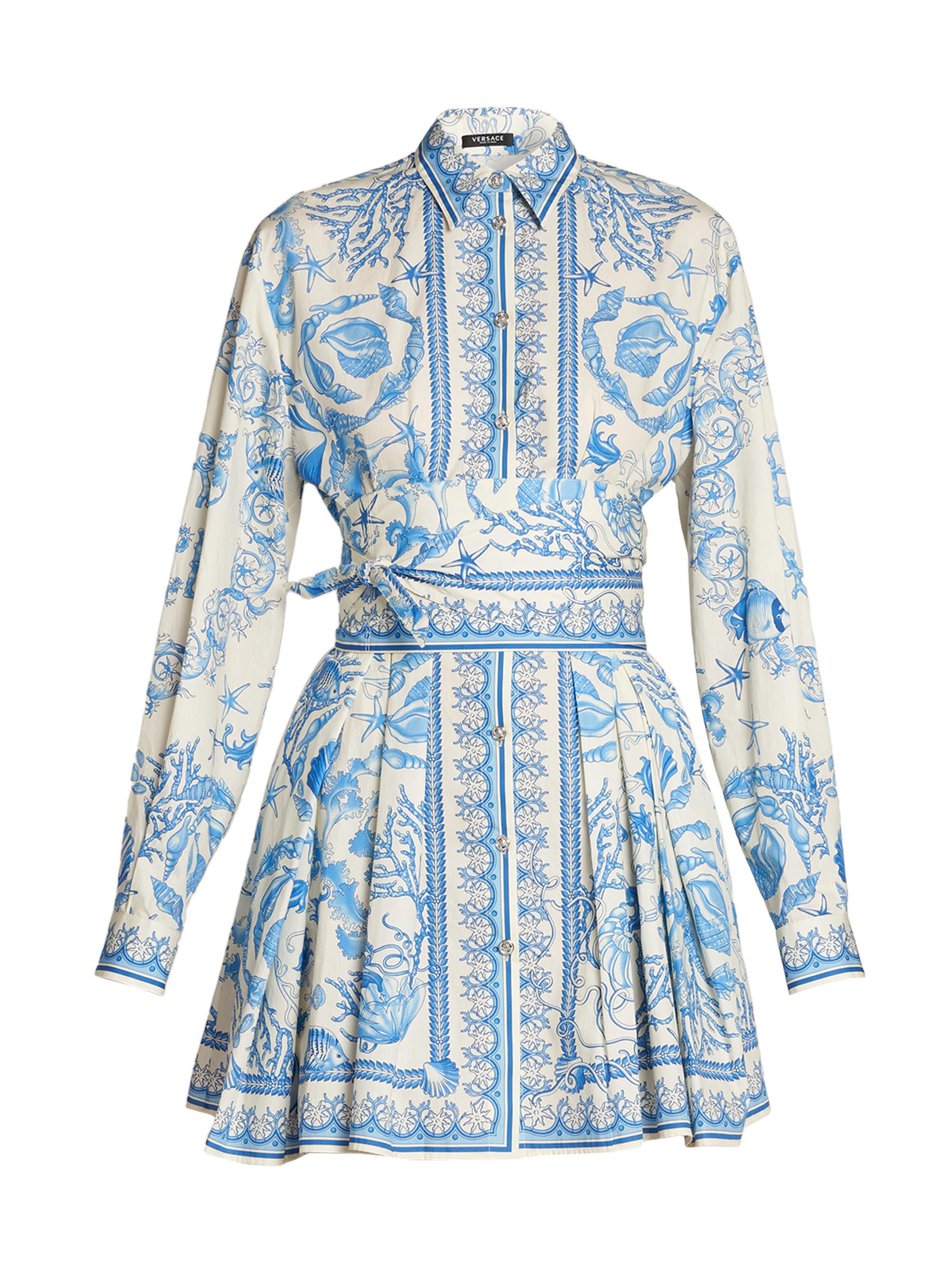 Versace Baroque Cotton Minidress Saks Fifth Avenue