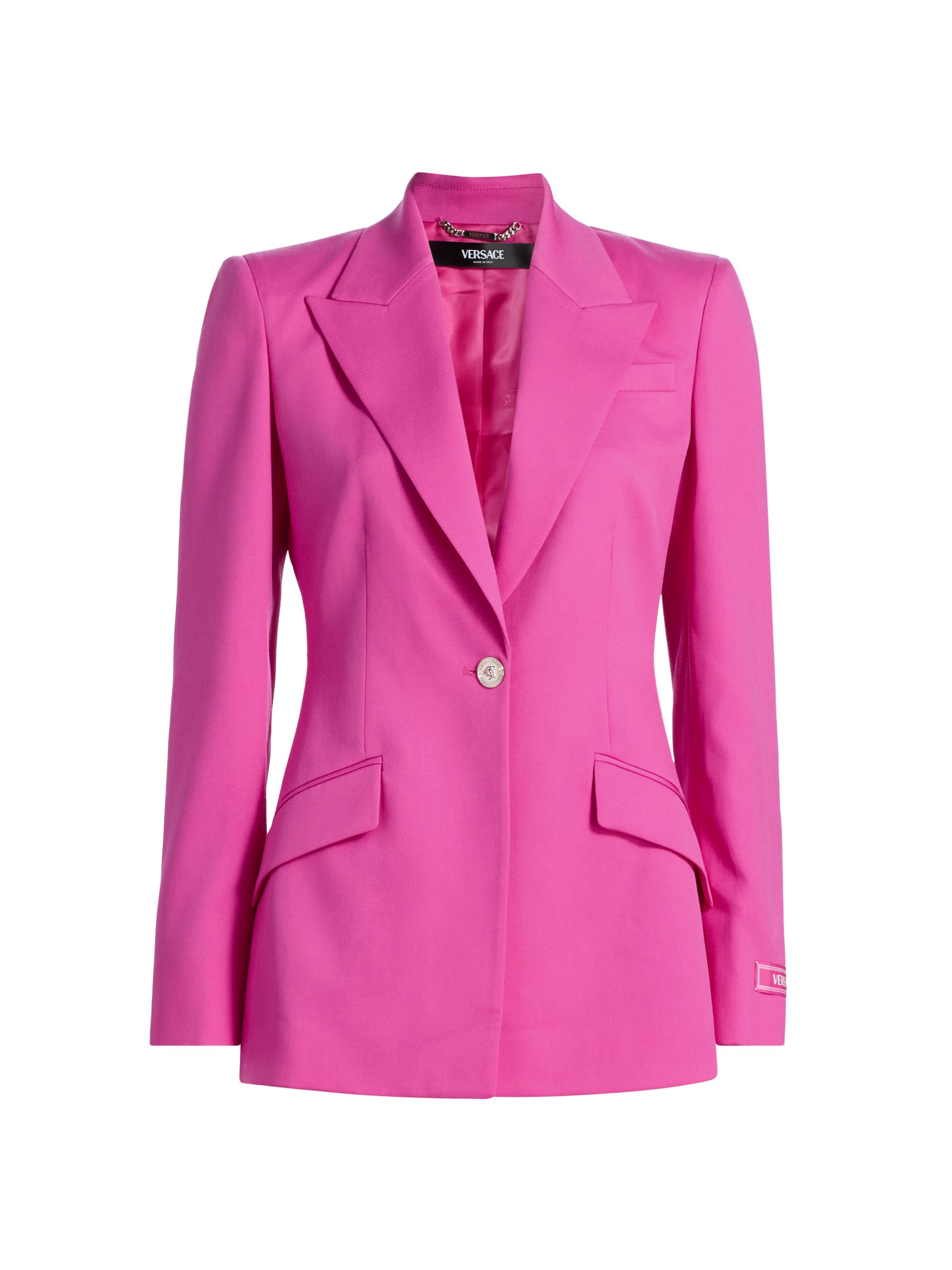 Versace Women's Stretch Wool Gabardine Jacket - Dragon Fruit