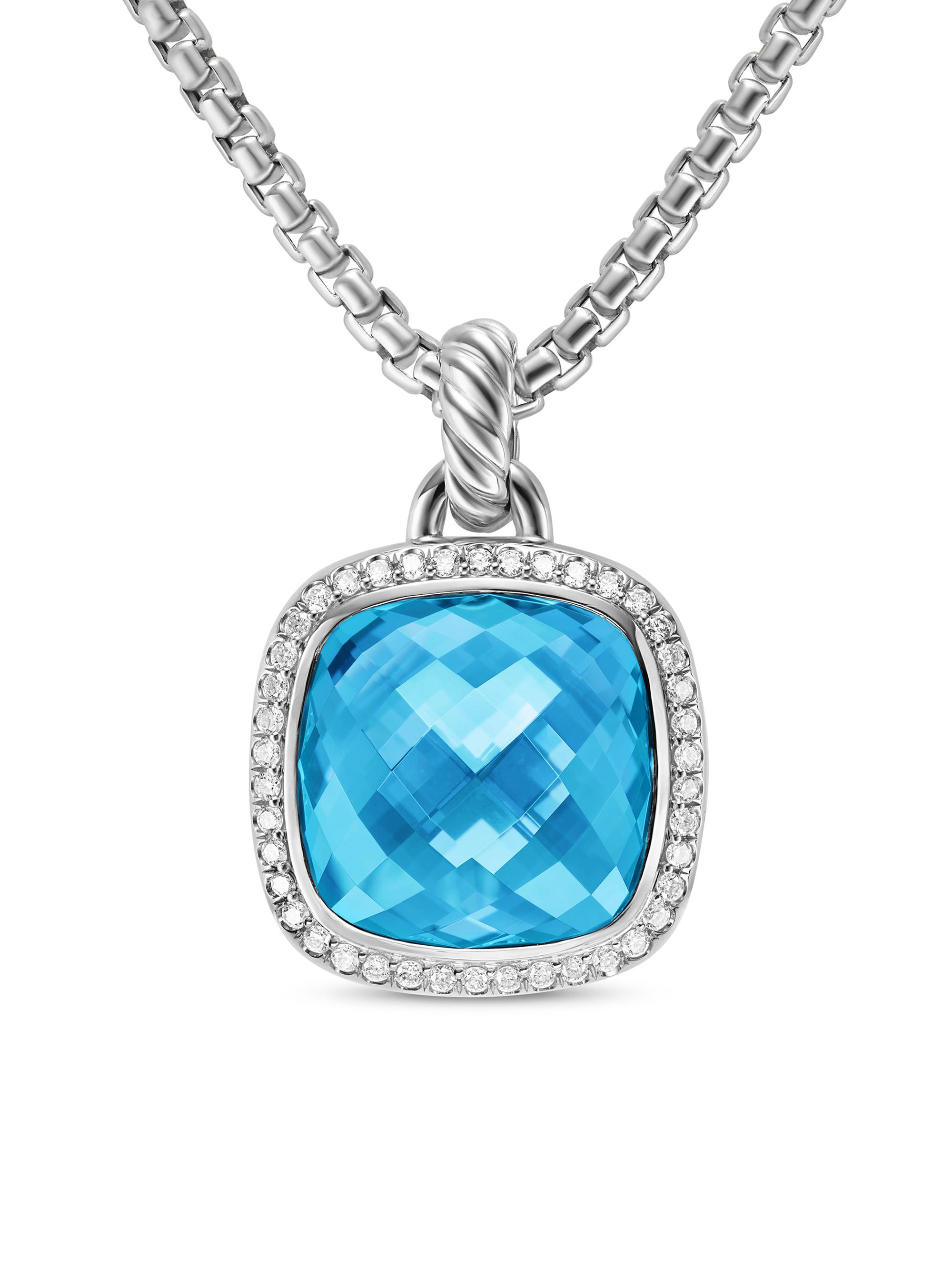 David Yurman Women's Albion Pendant in Sterling Silver - Blue Topaz