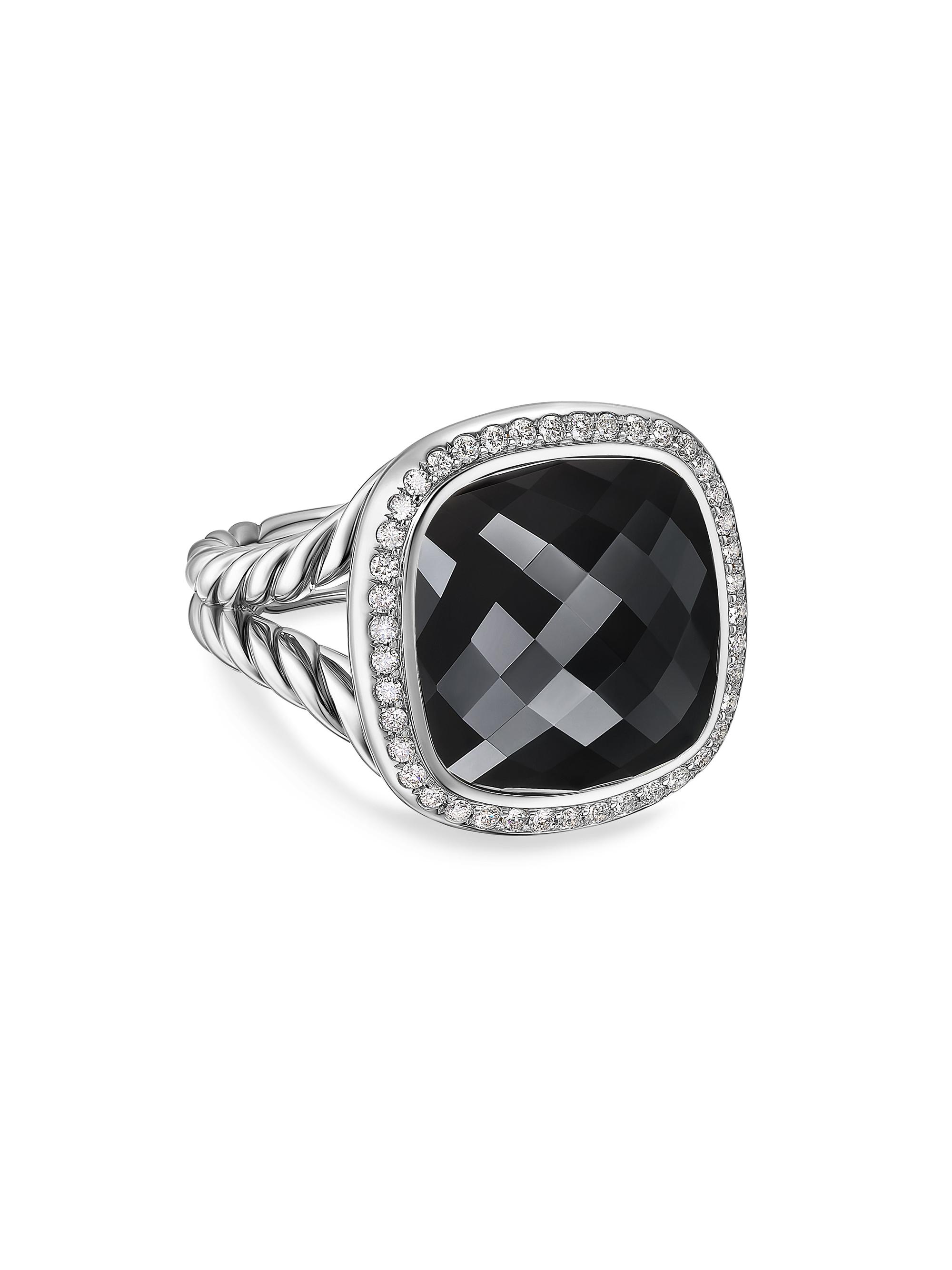 David Yurman Women's Albion Ring in Sterling Silver - Black Onyx