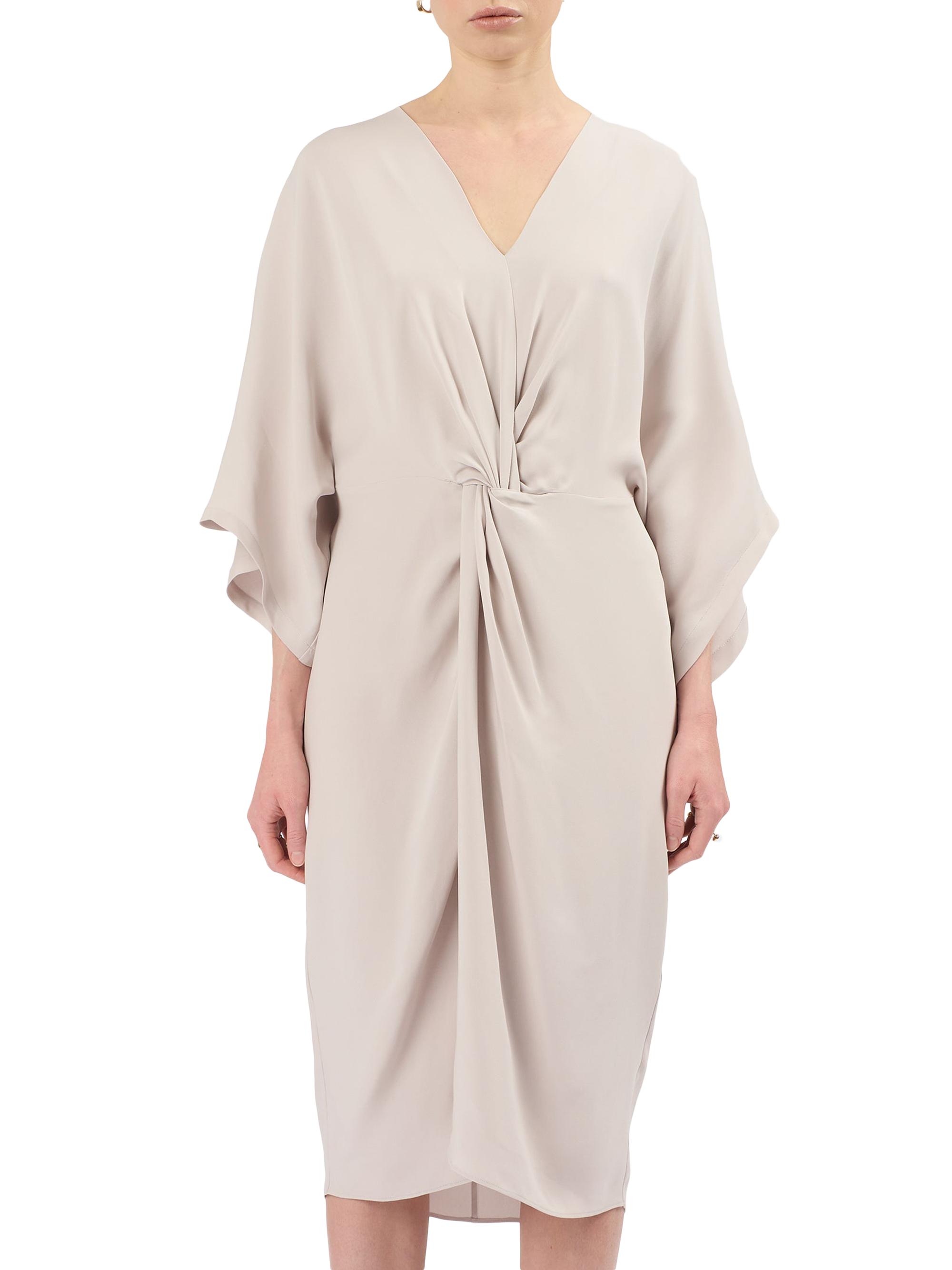 Careste Women's Olympia Gathered Dress - Dark White Sand - back view in Dark white sand