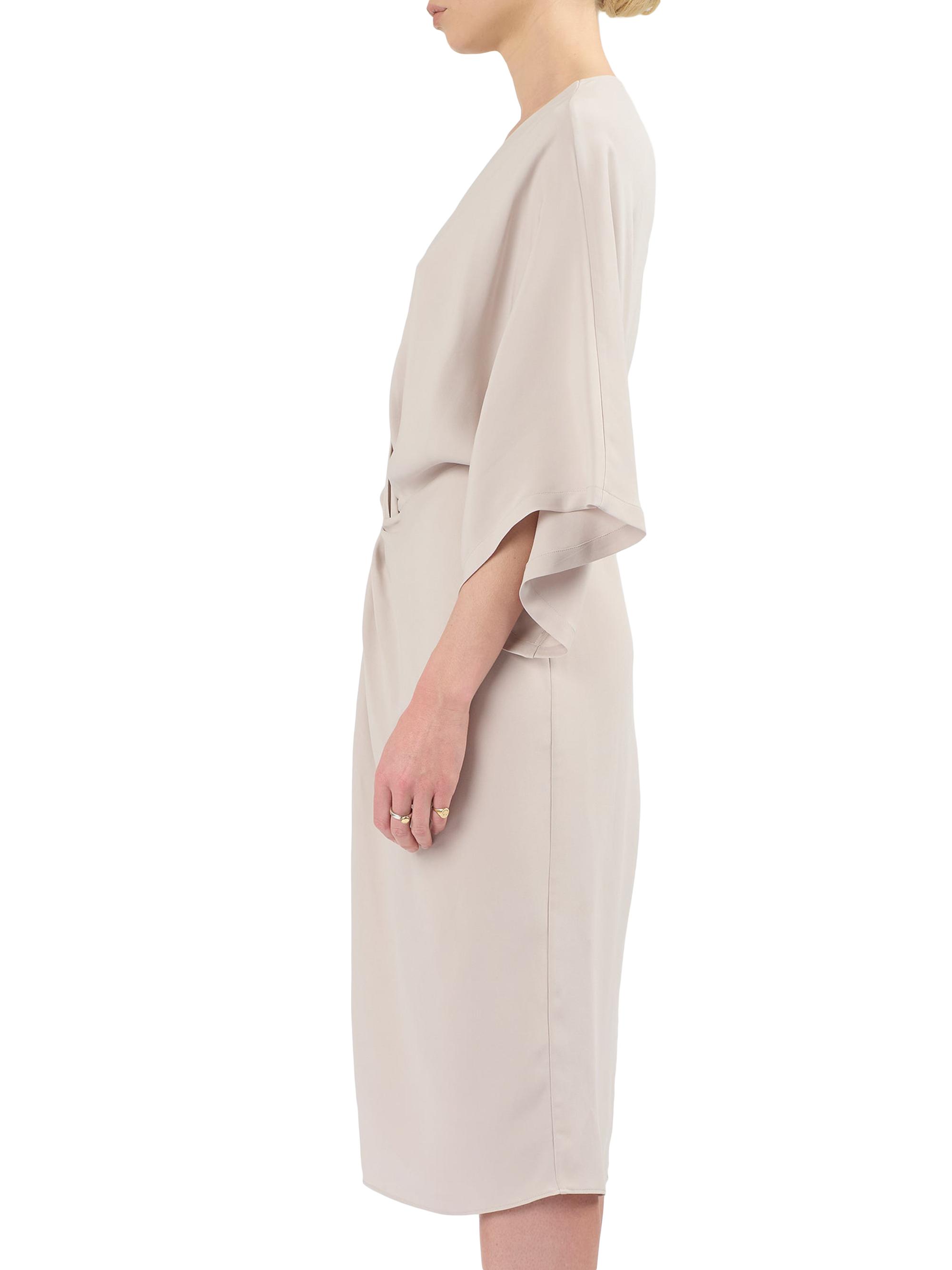 Careste Women's Olympia Gathered Dress - Dark White Sand - side view in Dark white sand