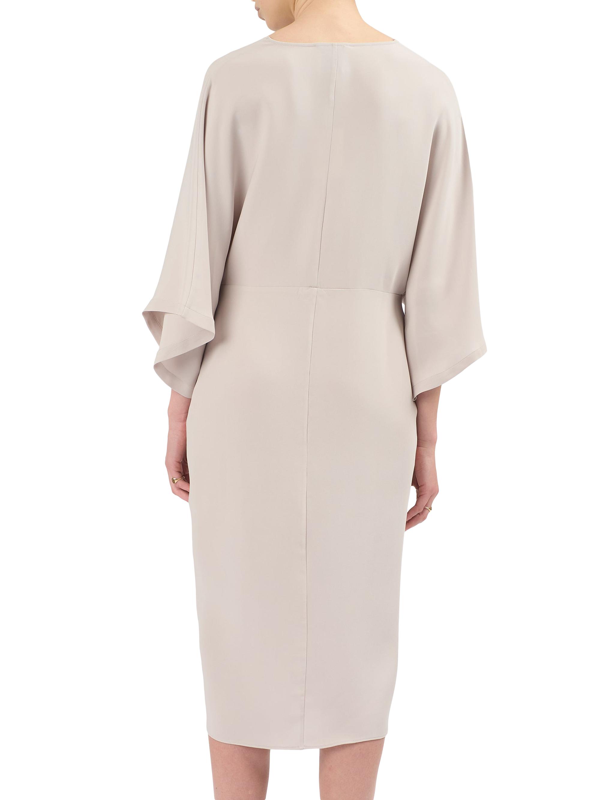 Careste Women's Olympia Gathered Dress - Dark White Sand - detail view in Dark white sand