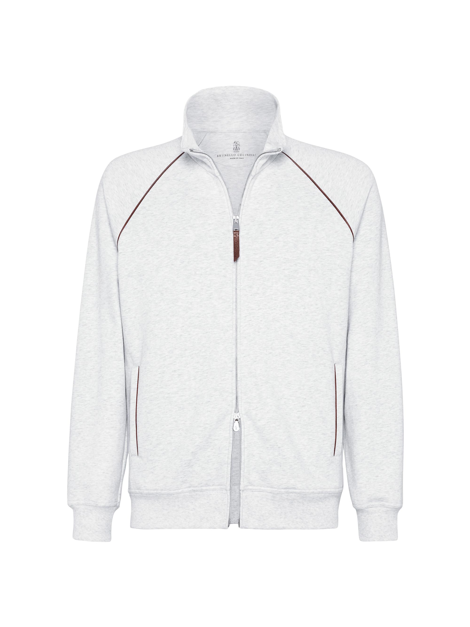 Brunello Cucinelli Men's Techno Cotton French Terry Turtleneck Sweatshirt - Pearl