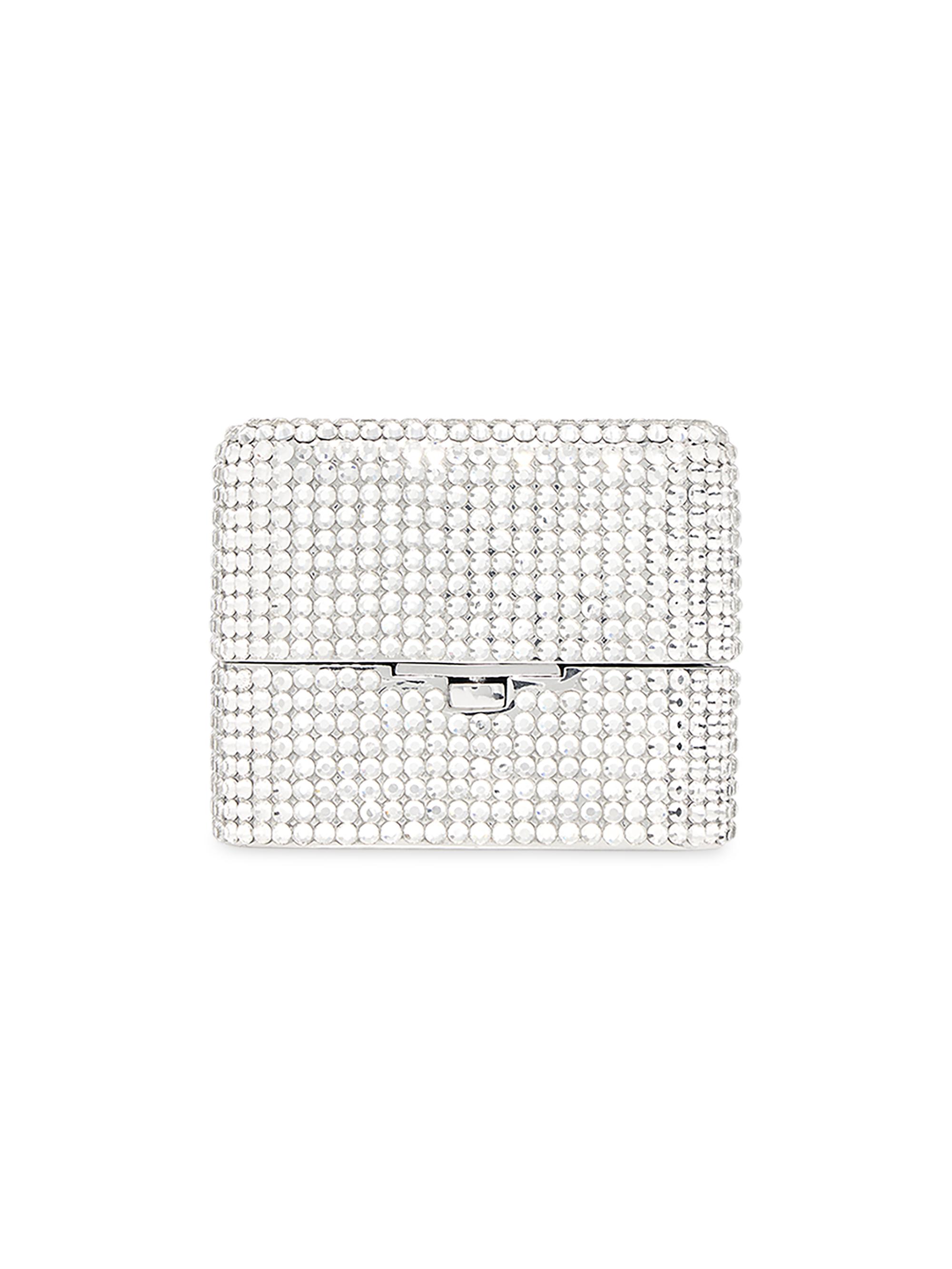 Judith Leiber Couture Crystal-Embellished Miniature Jewlery Box - Silver Rhinestone