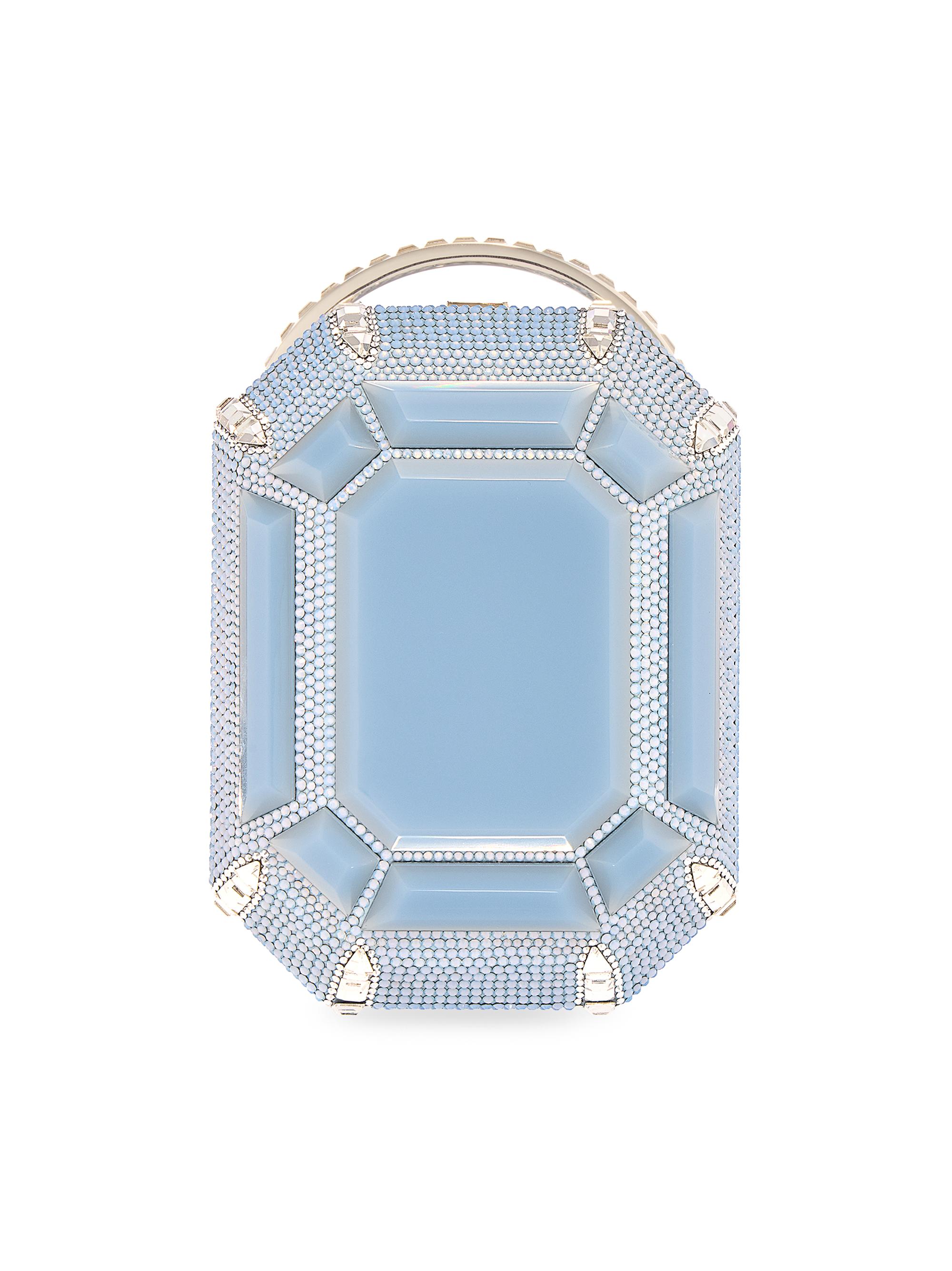 Judith Leiber Couture Women's Crytsal Embellished Ring Clutch - Blue And Silver