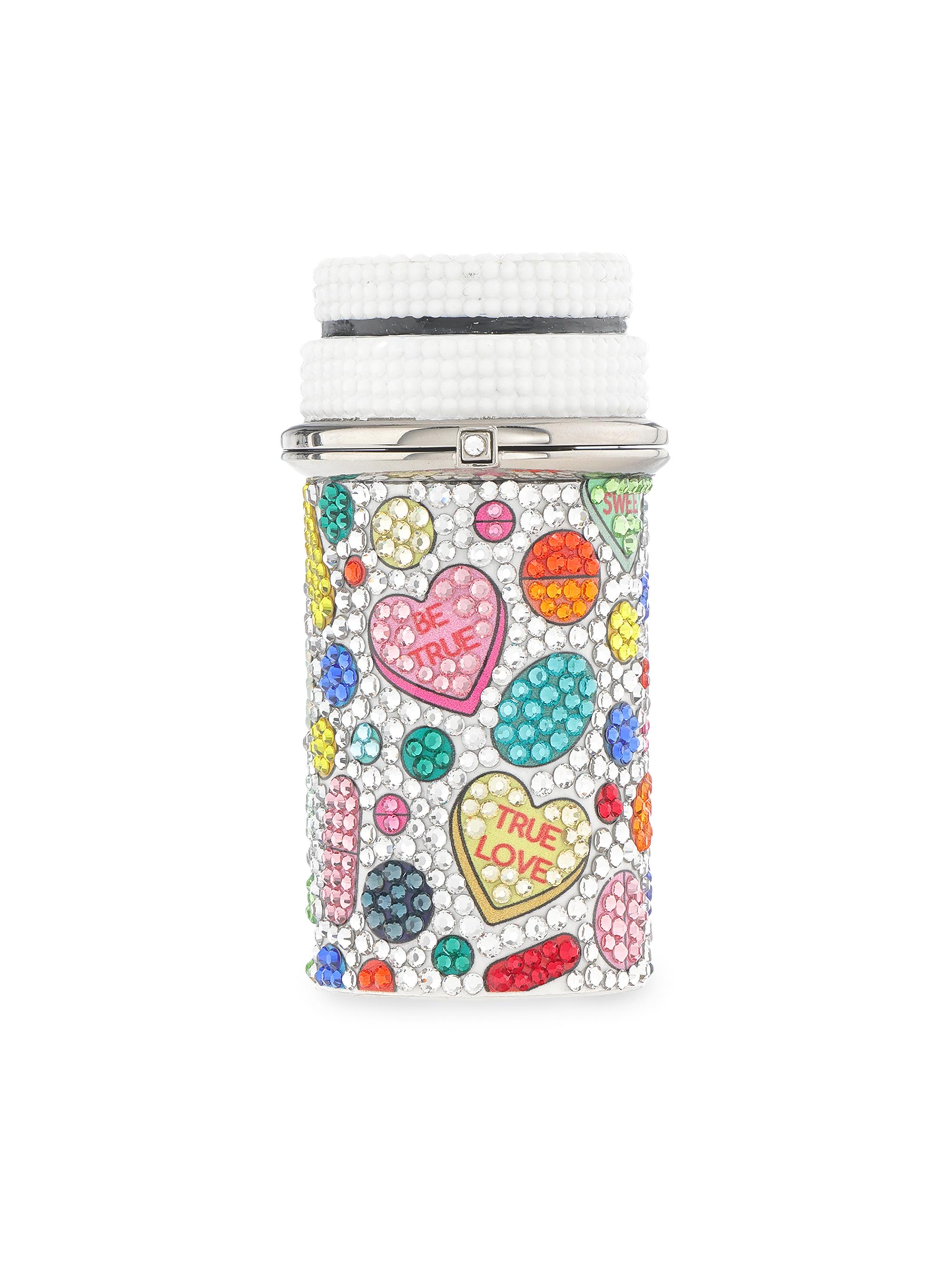 Judith Leiber Couture Women's Prescription Bottle Embellished Pillbox - White Multi