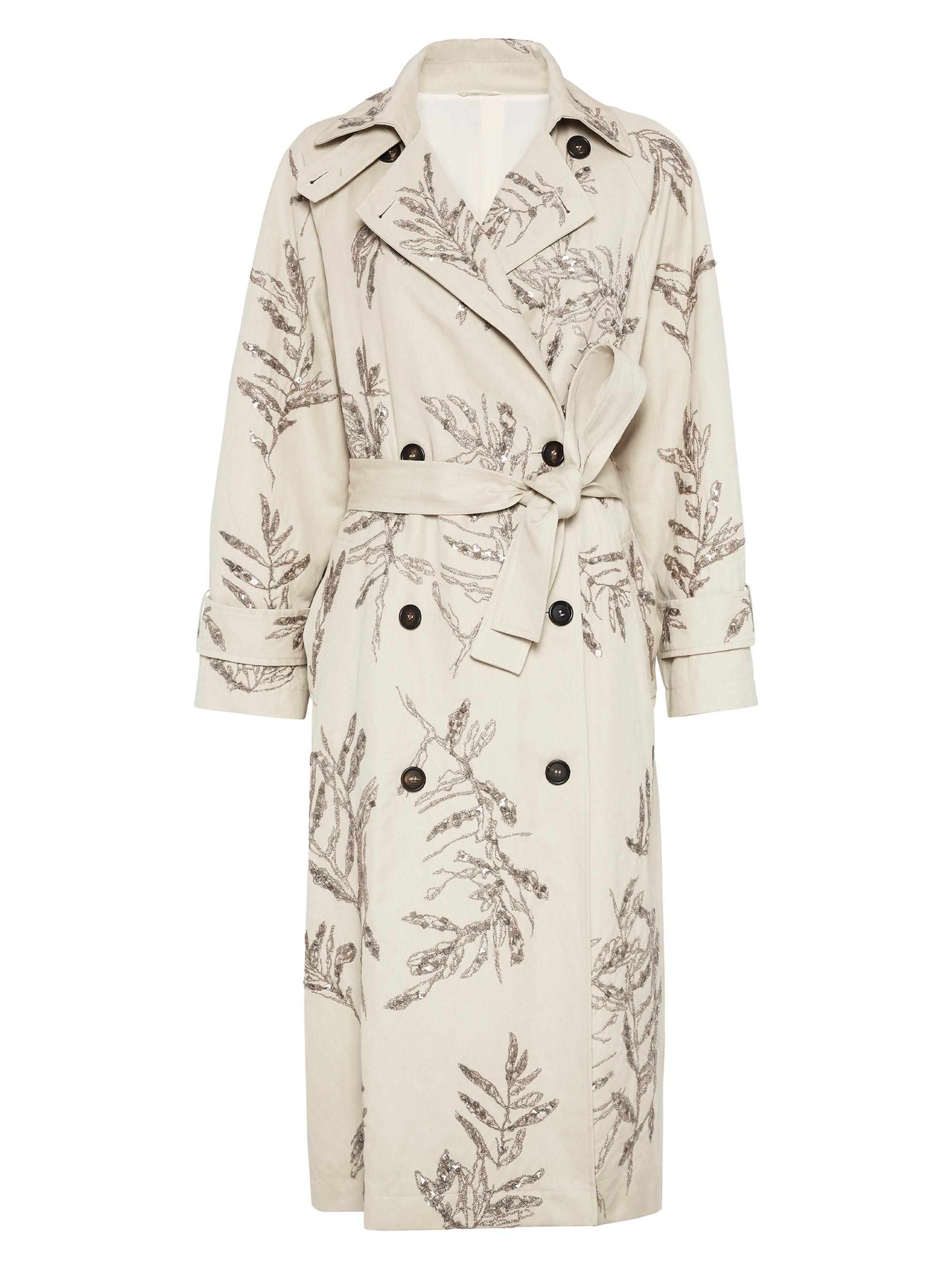 Brunello Cucinelli Women's Cotton and Linen Canvas Trench Coat - Beige