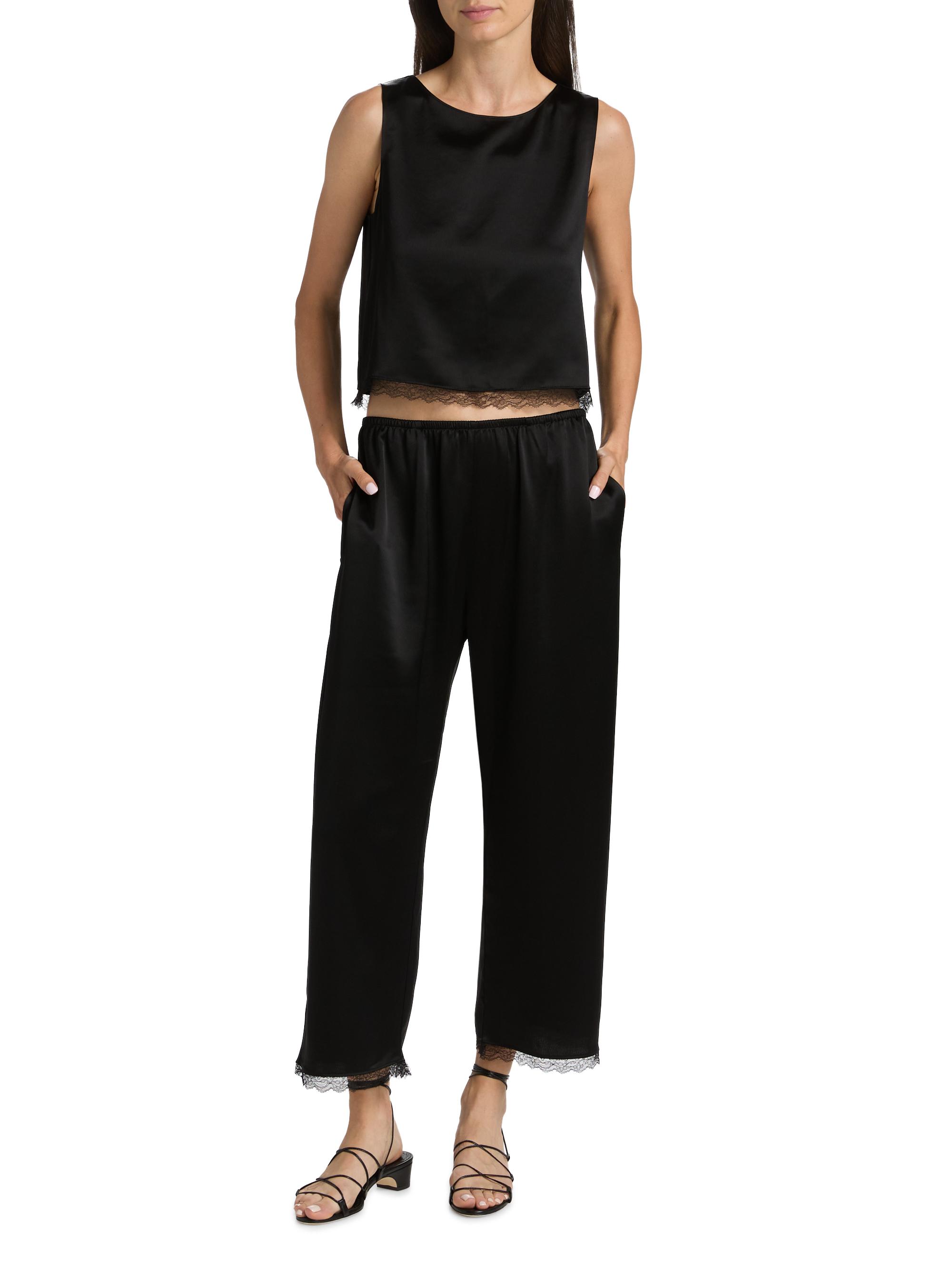 Leset Barb Lace-Trim Cropped Pants | Saks Fifth Avenue