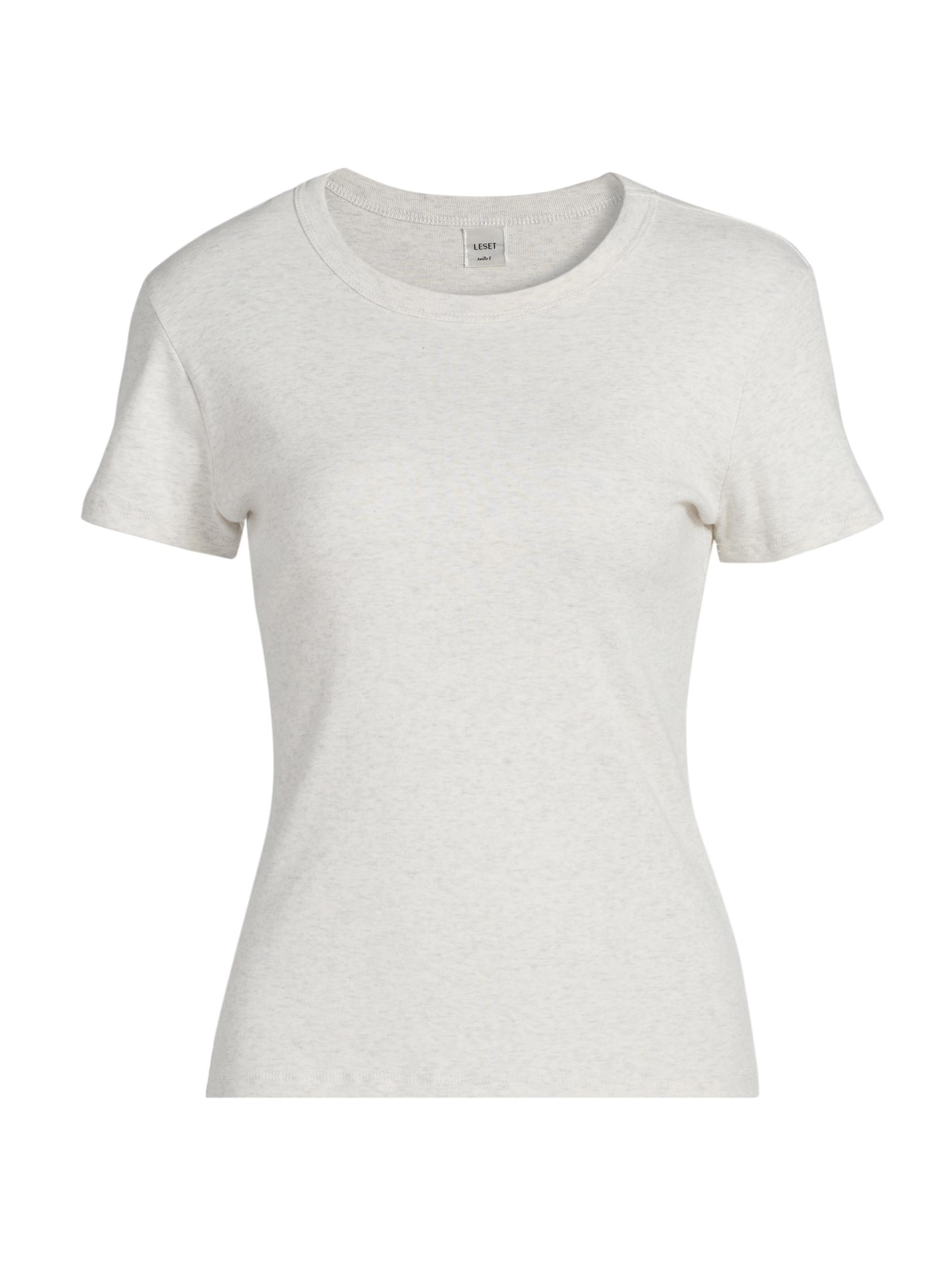 Leset Women's Nando Slim Fit Cotton T-Shirt - White