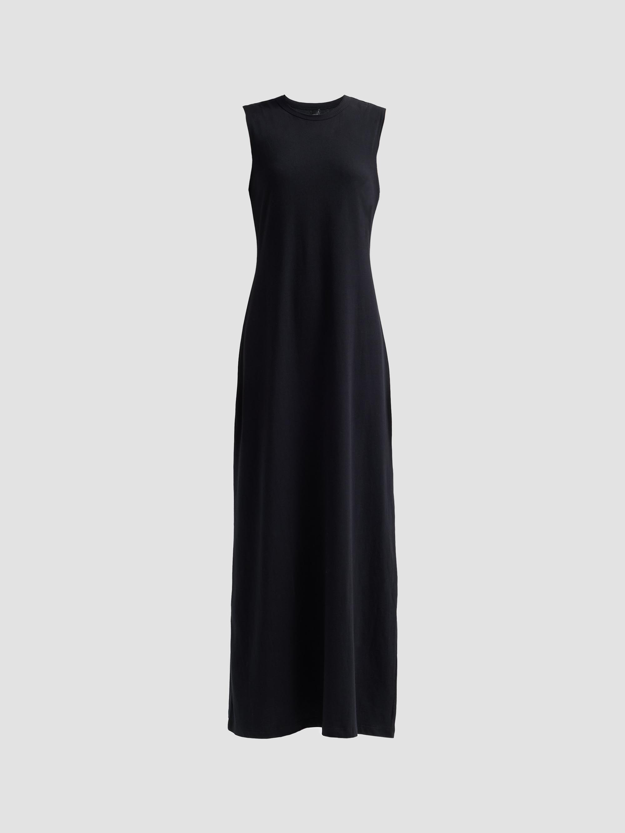 black low back fitted long maxi evening dress Dressing Up Black One Shoulder Maxi Dress With Open Back Detail – Club L  London main image 0