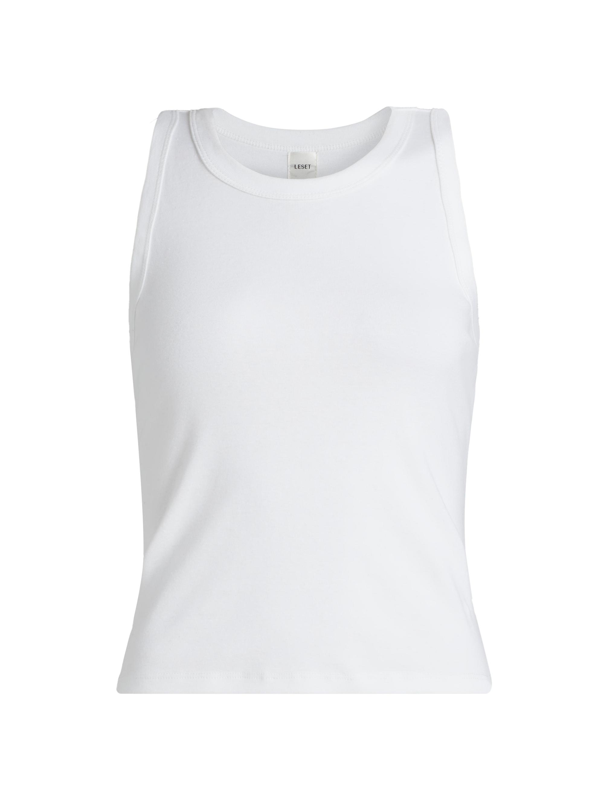 Leset Women's Nando Crewneck Cotton Tank - White