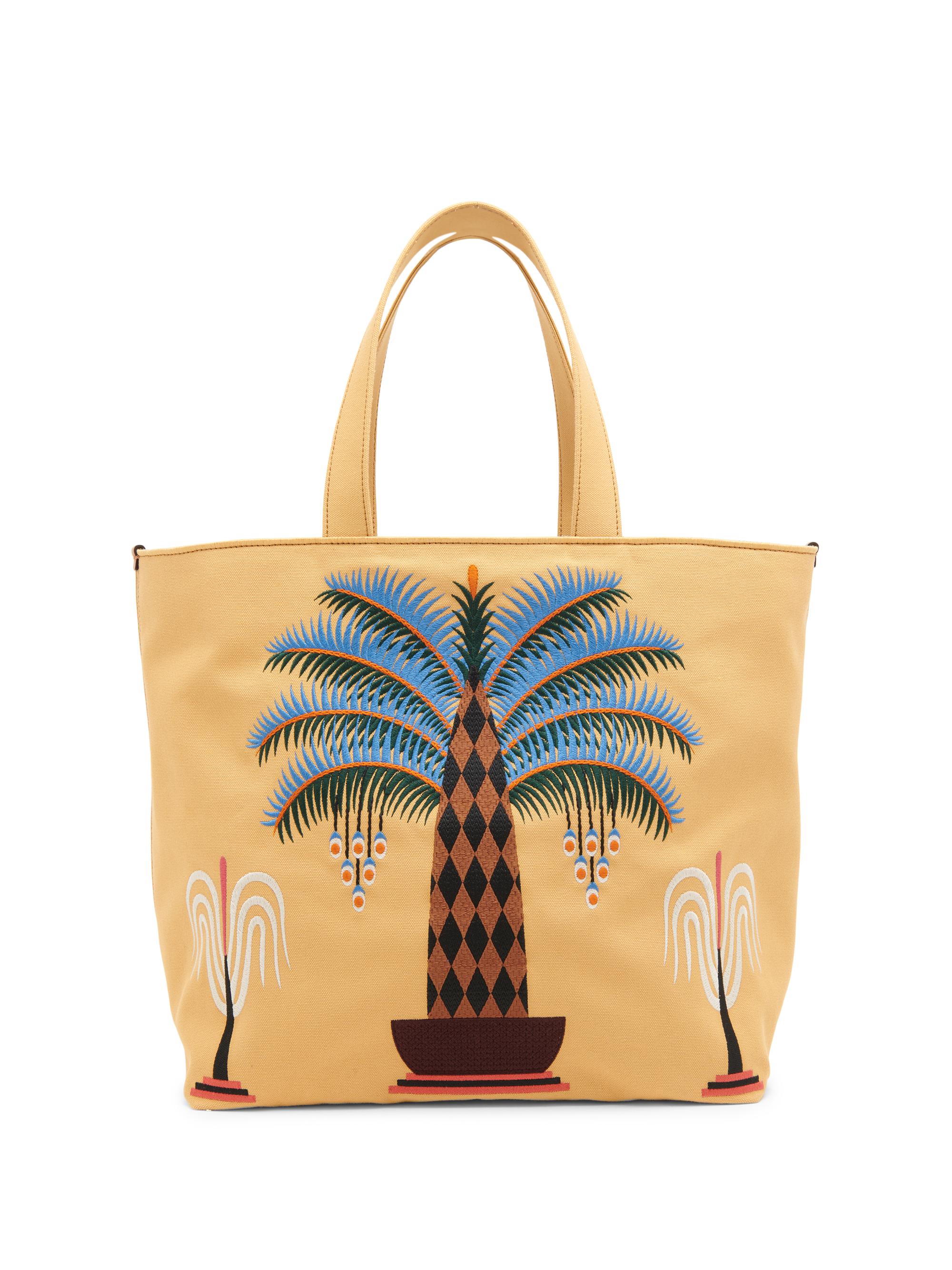 Etro Women's Embroidered Zip Canvas Tote - Pale Yellow