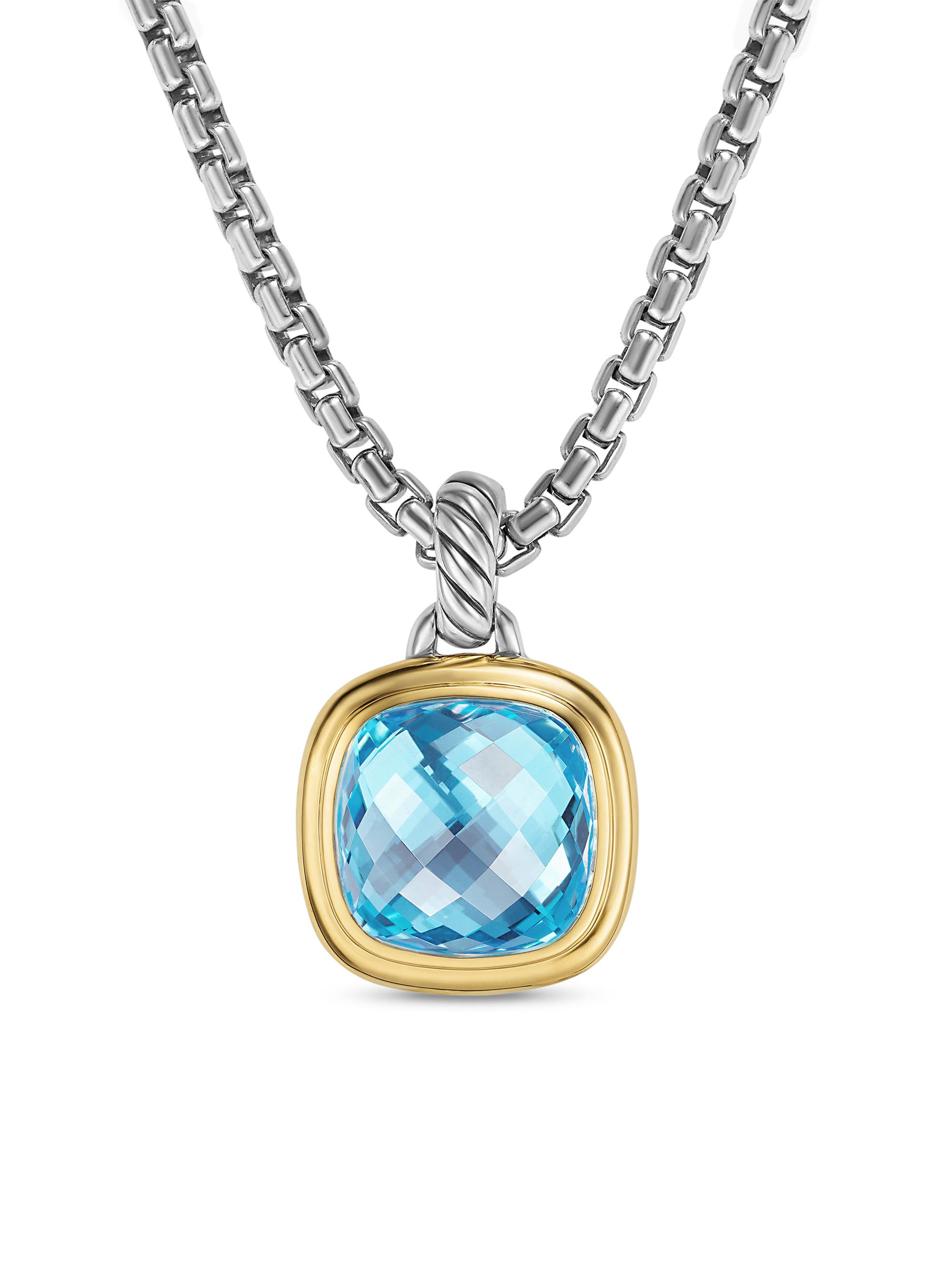 David Yurman Women's Albion Pendant in Sterling Silver - Blue Topaz