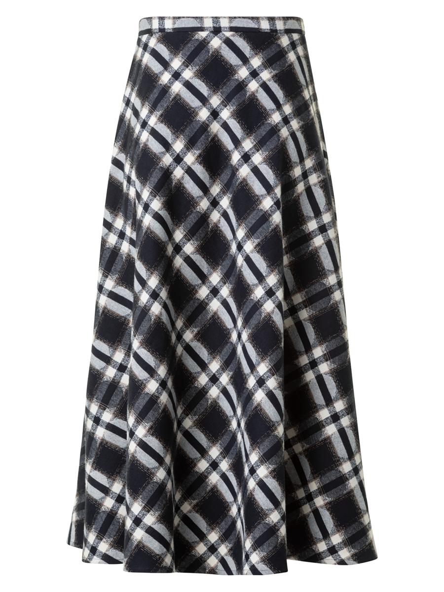 Akris punto Plaid Cotton A-line Midi-Skirt | Saks Fifth Avenue