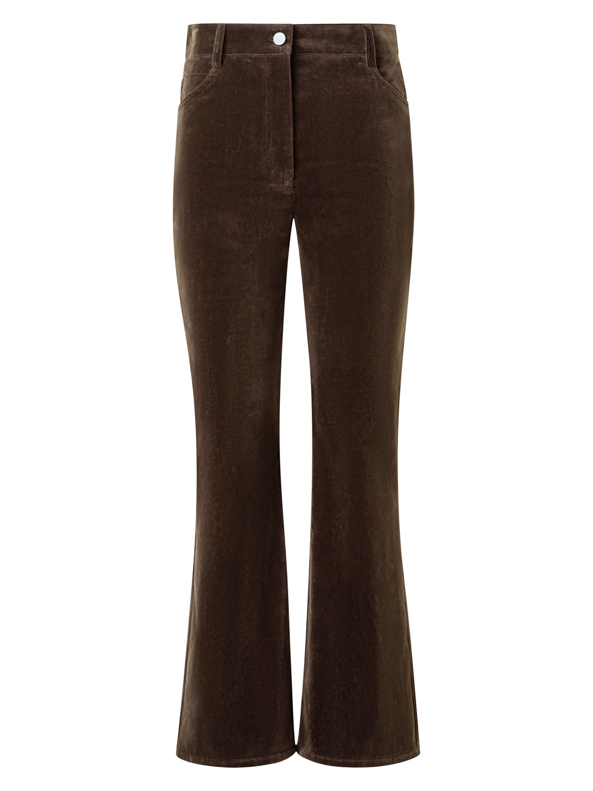 Akris punto Women's Cali Velvet Boot-Cut Crop Pants - Bark
