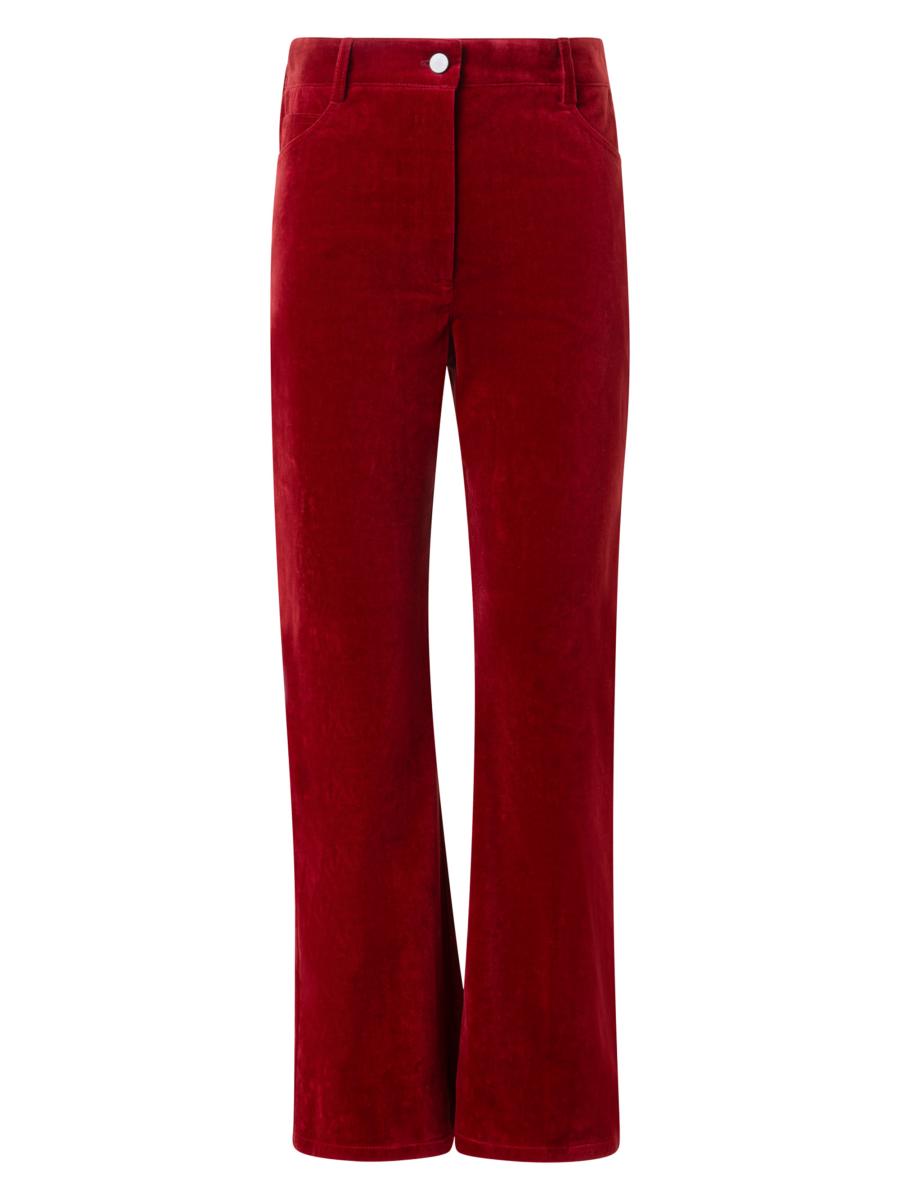 Akris Punto Women's Cali Velvet Boot-cut Crop Pants In Cranberry