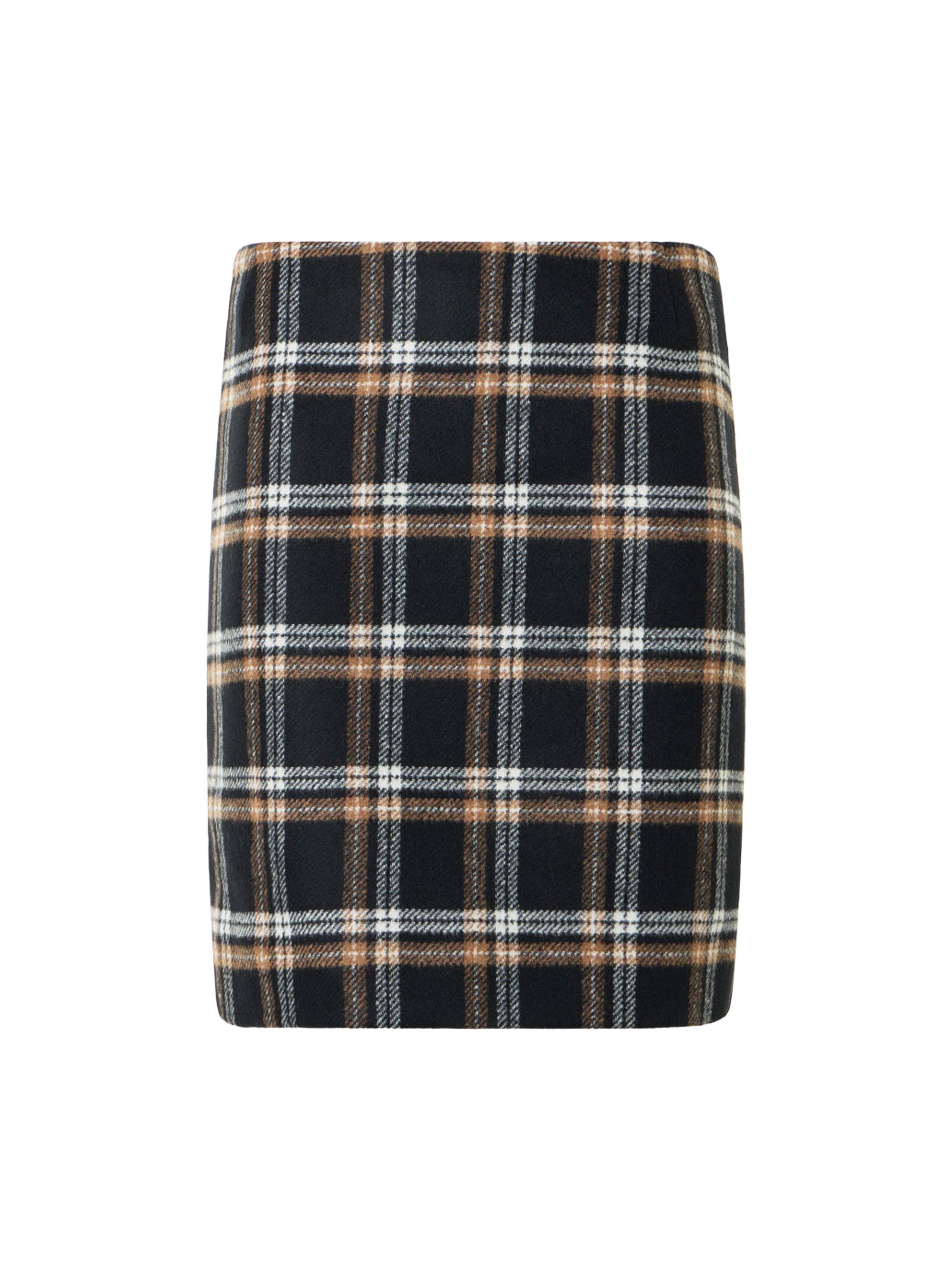 Akris punto Women's Tweed Plaid Miniskirt - Black Camel Cream