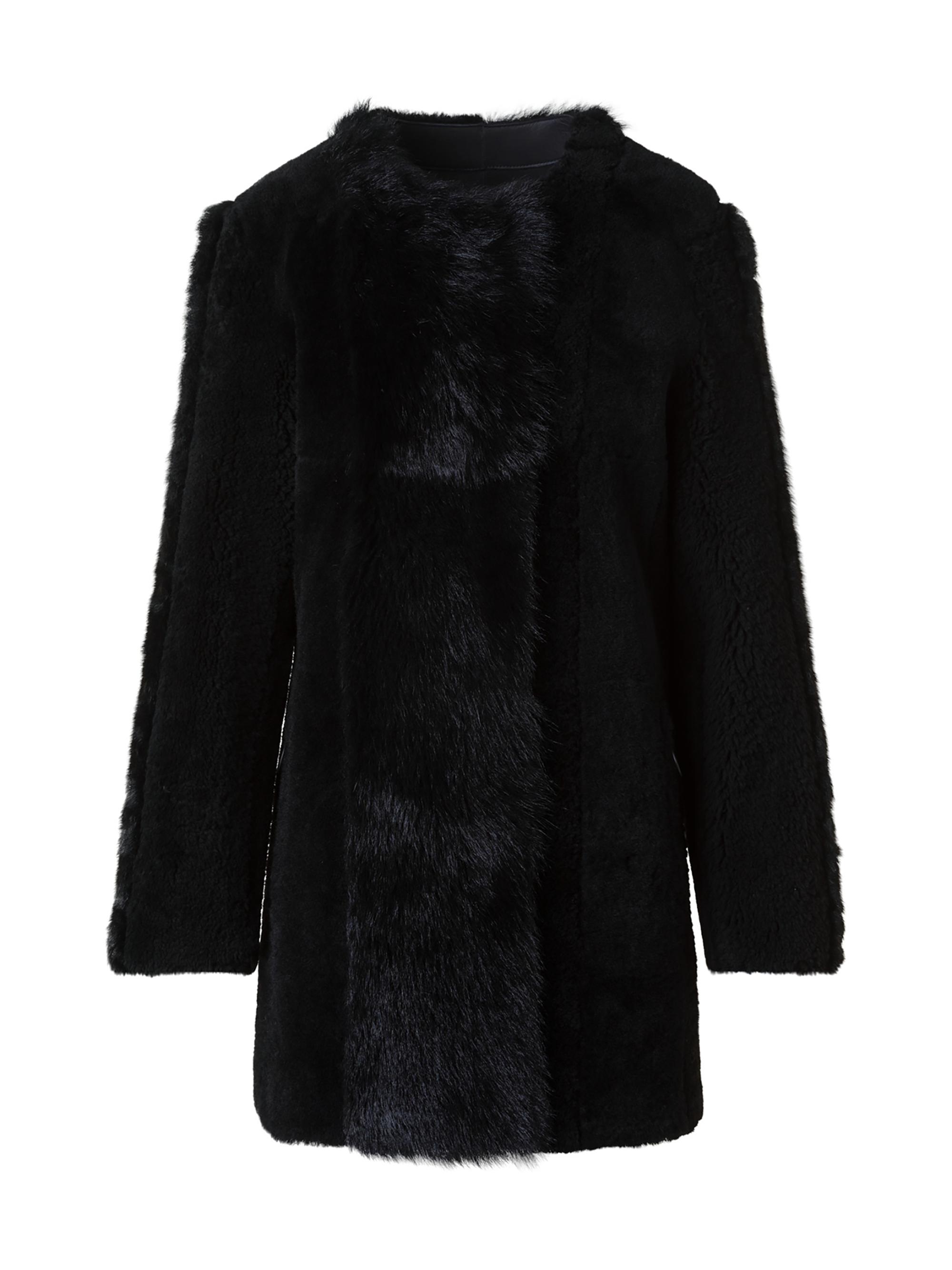 Akris punto Women's Patchwork Shearling Coat - Black