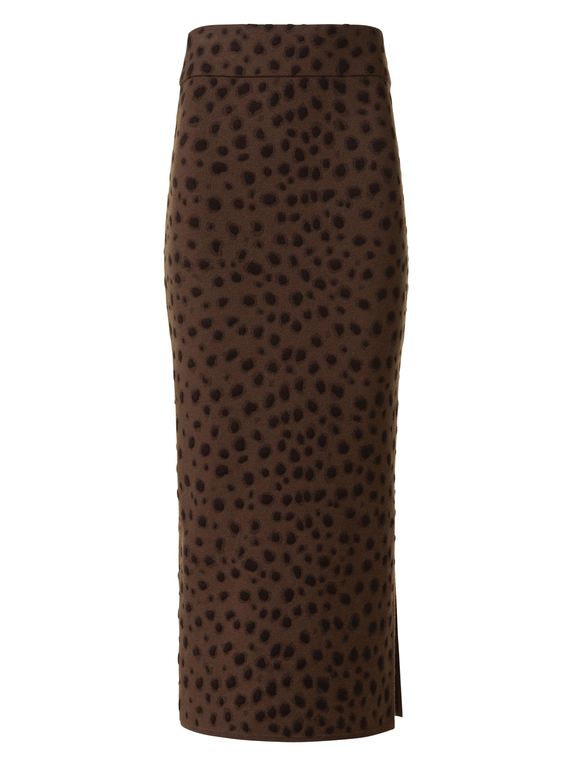 Akris punto Women's Cheetah Jacquard Virgin Wool-Blend Midi-Skirt - Hazel Bark