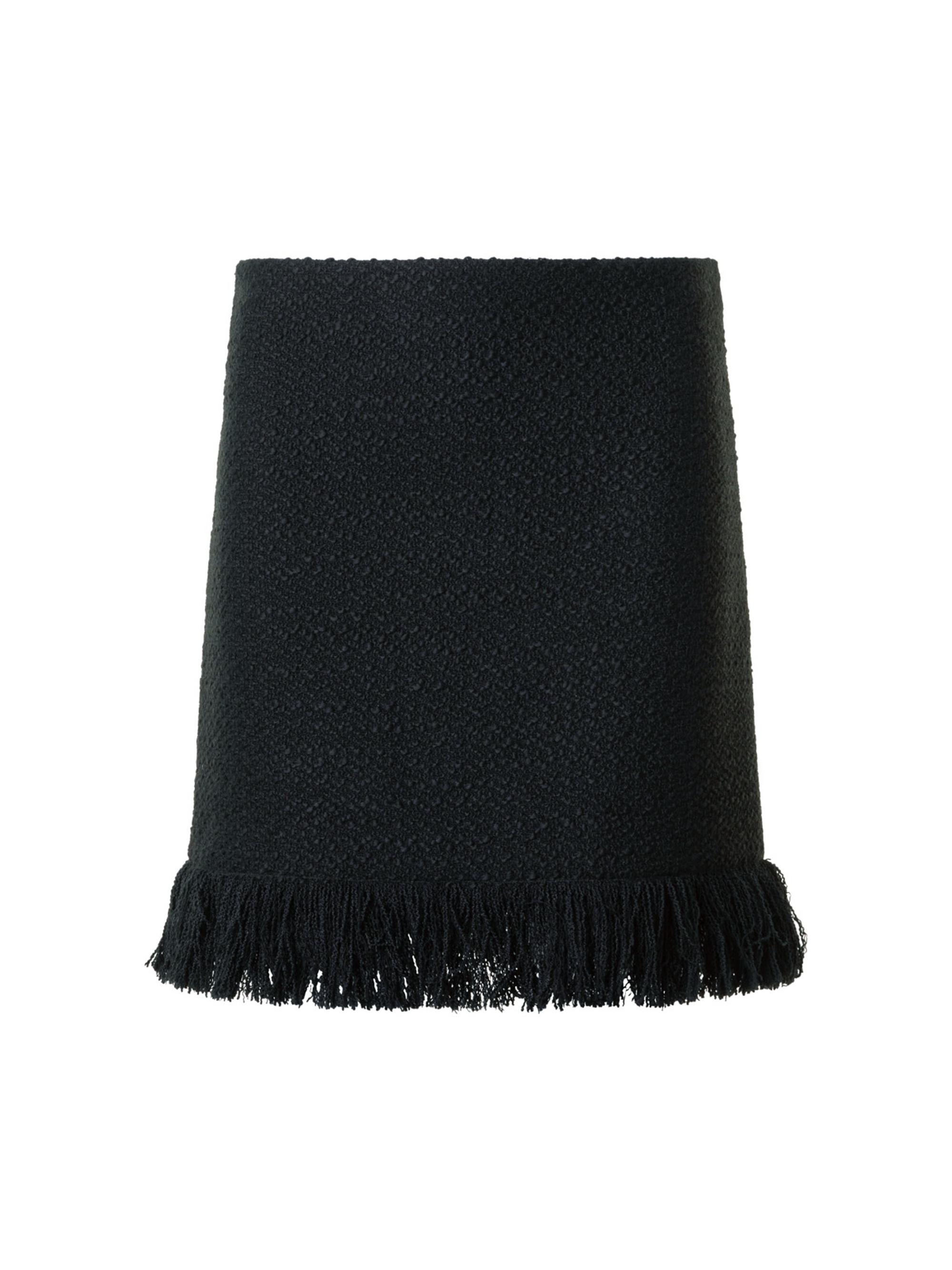 Akris punto Women's Bouclé Tweed Fringe Miniskirt - Black