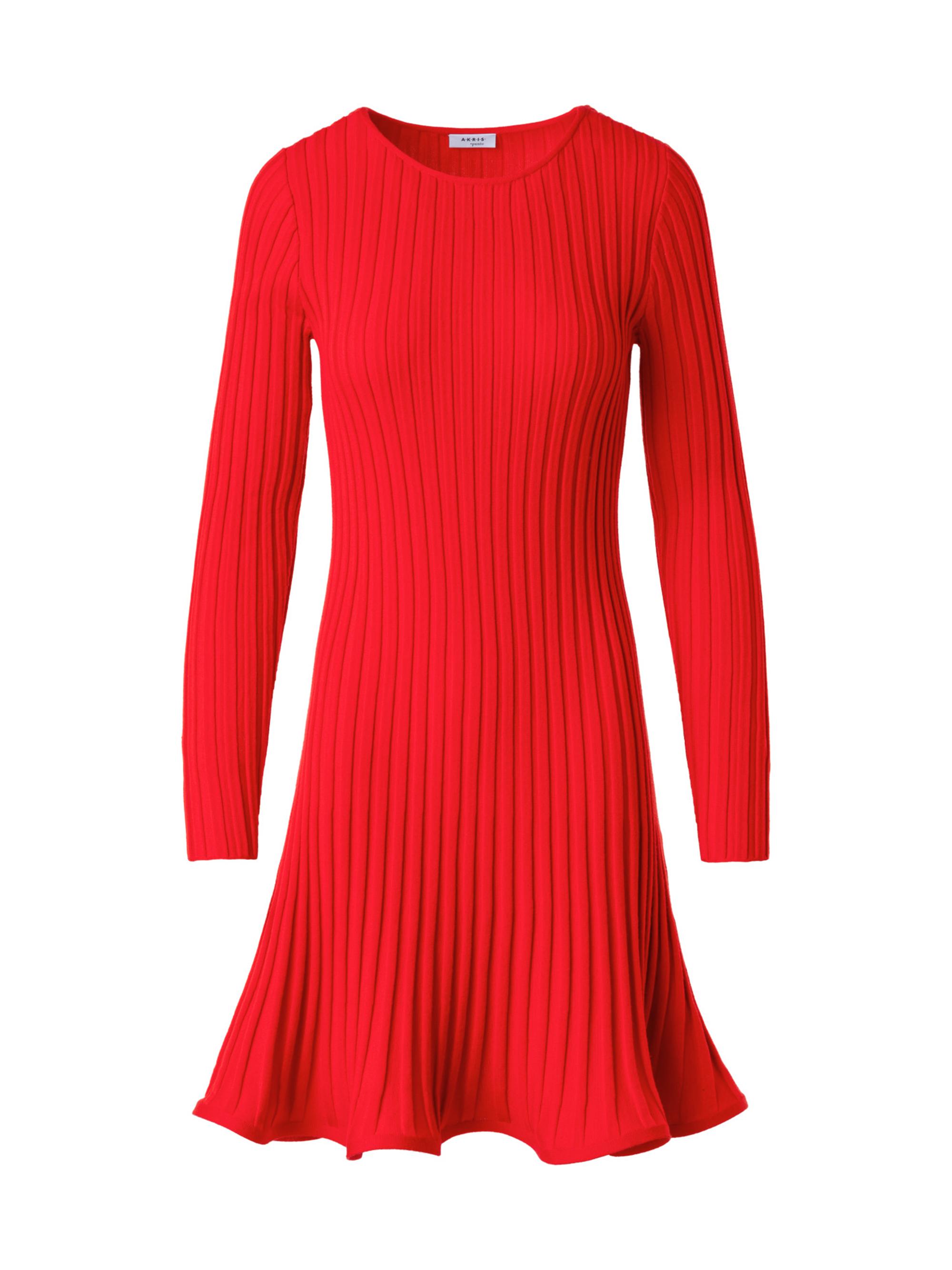 Akris punto Women's Rib-Knit Wool Flured Minidress - Vermillion