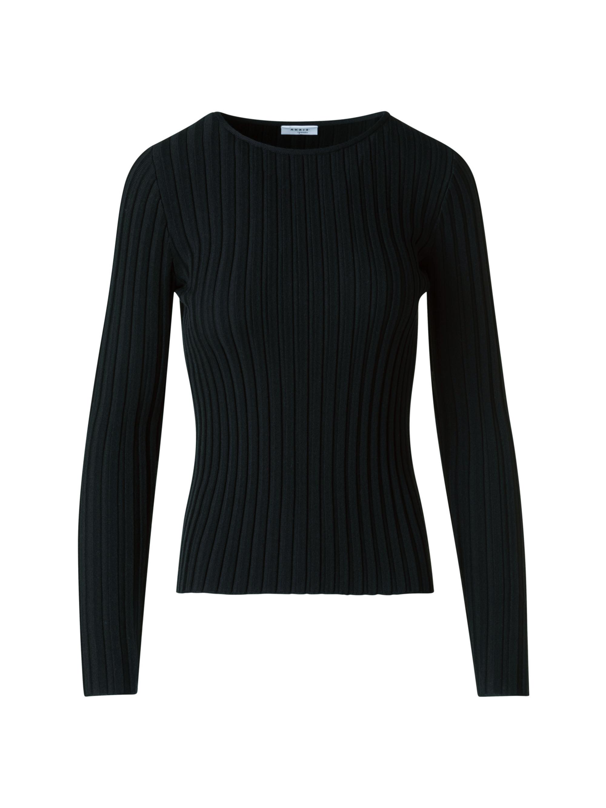 Akris punto Women's Rib-Knit Wool Sweater - Black