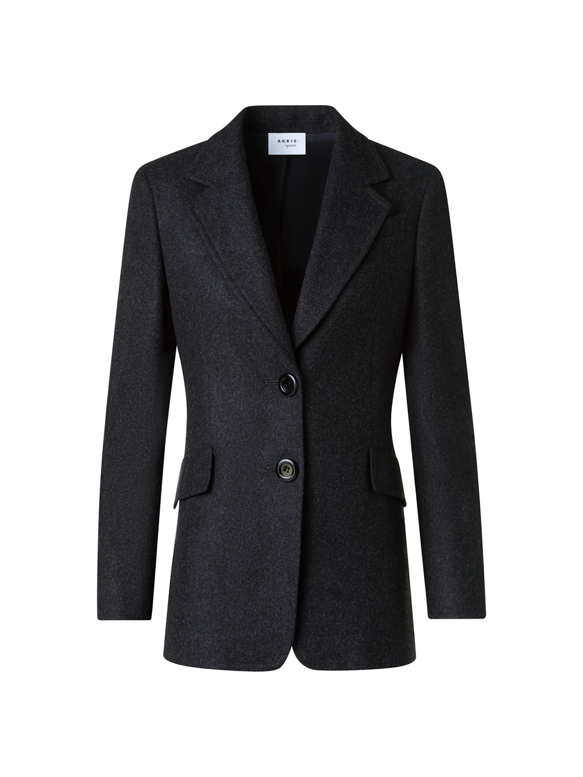 Akris punto Women's Virgin Wool-Blend Boyfriend Blazer - Charcoal