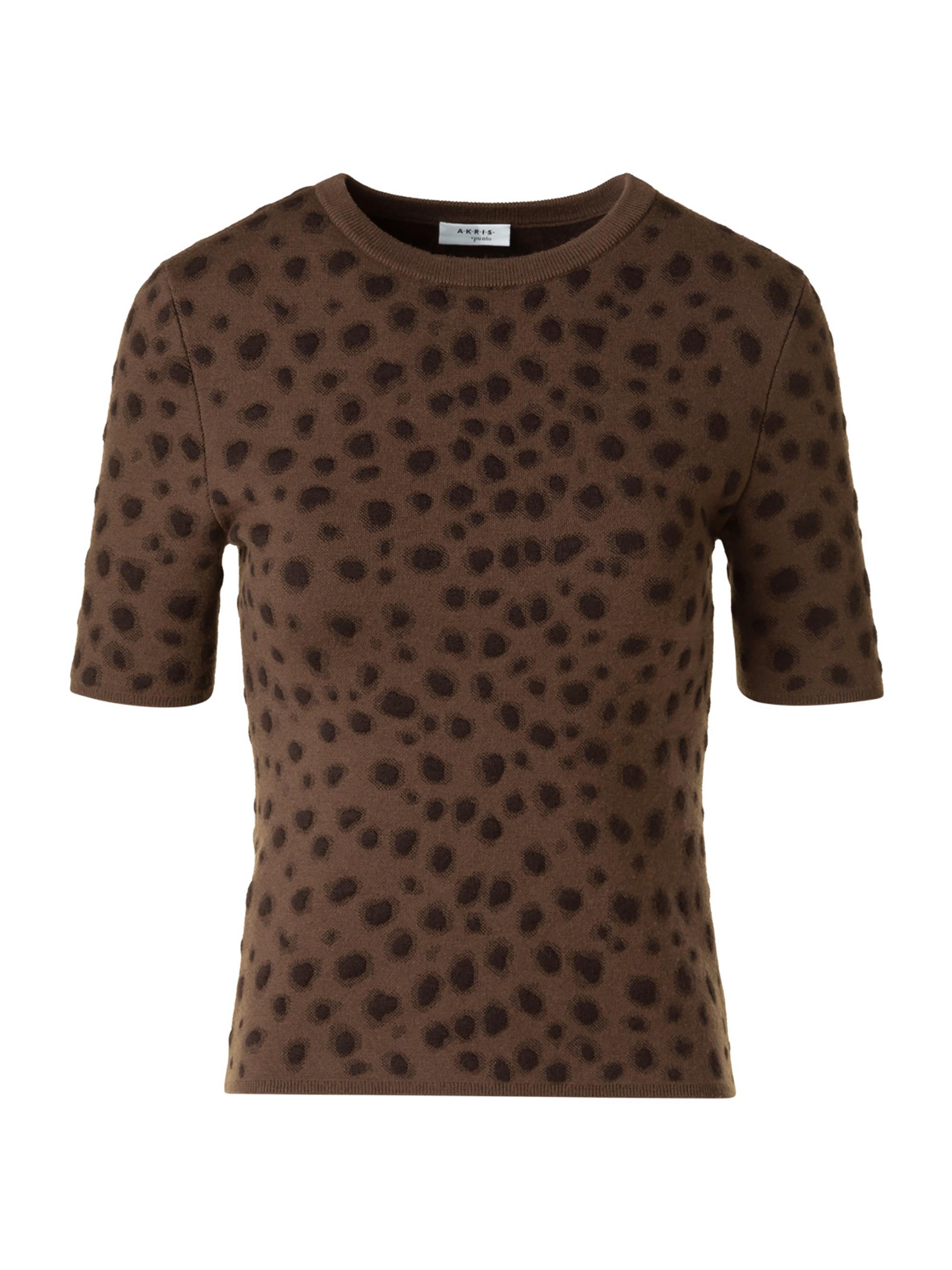 Akris punto Women's Cheetah Jacquard Virgin Wool-Blend Top - Hazel Bark