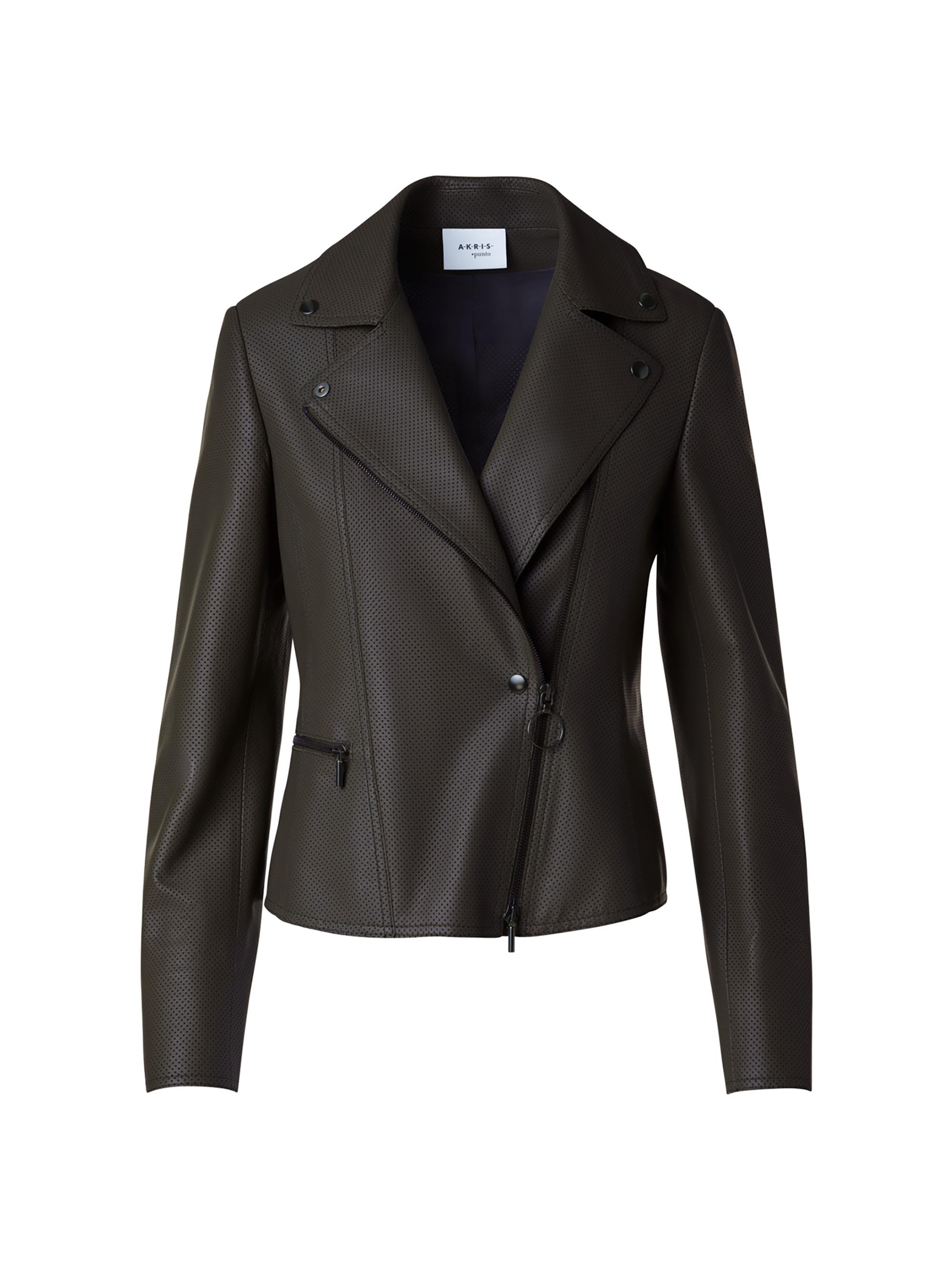 Akris punto Women's Pin Dot Leather Jacket - Bark