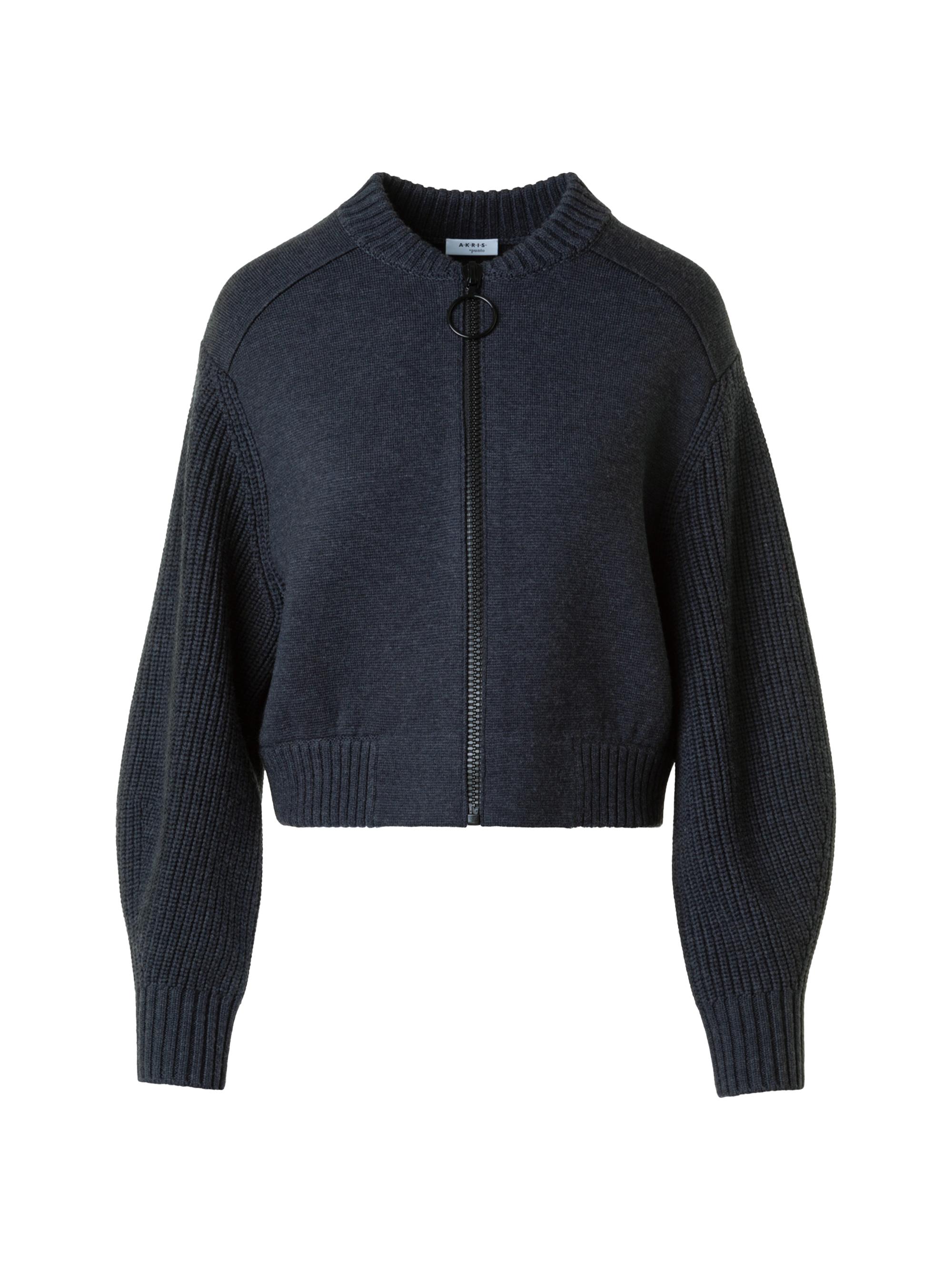 Akris punto Women's Wool Bomber Jacket - Charcoal