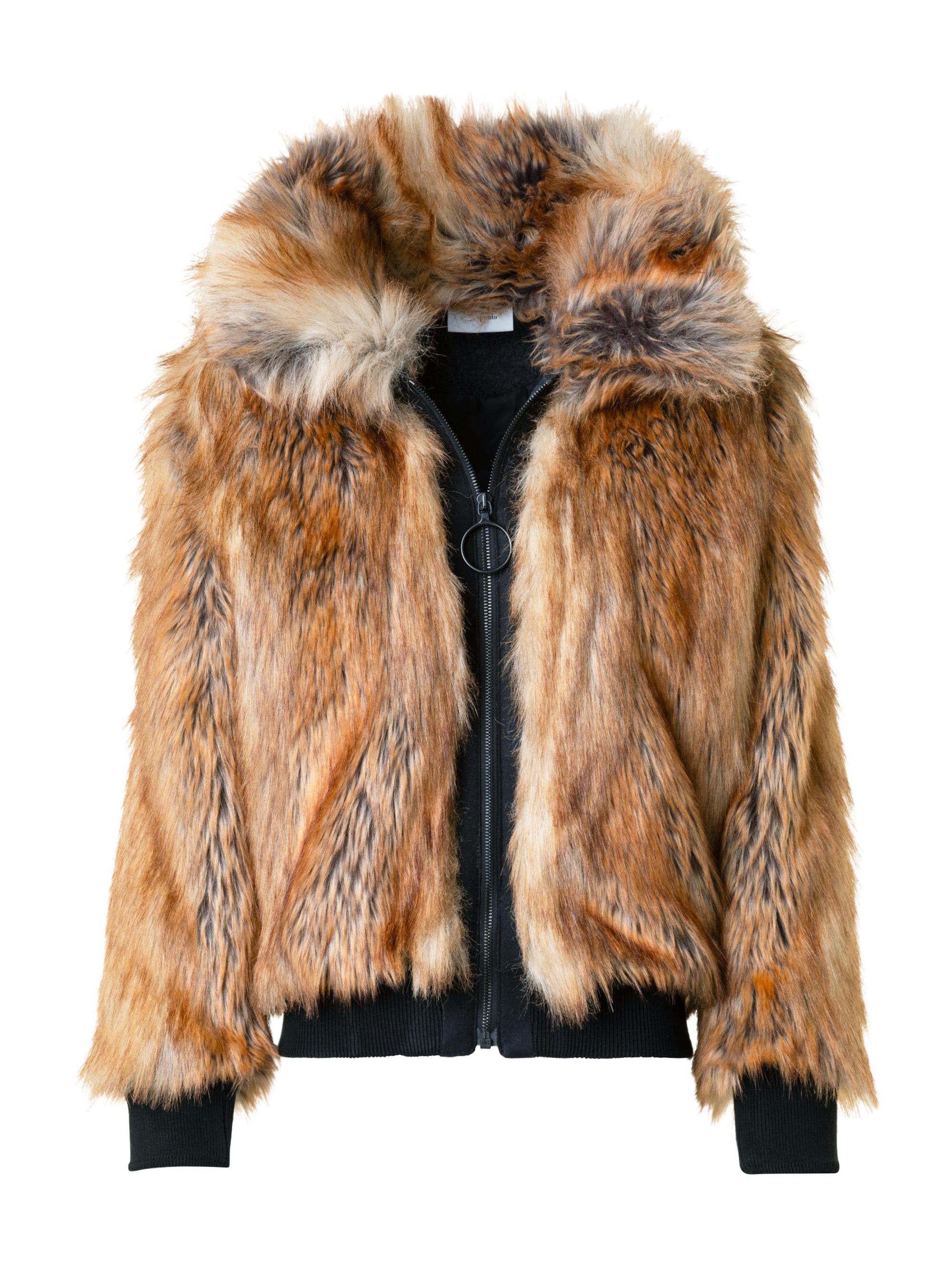 Akris punto Women's Faux Fox Fur Bomber Jacket - Camel Multicolor