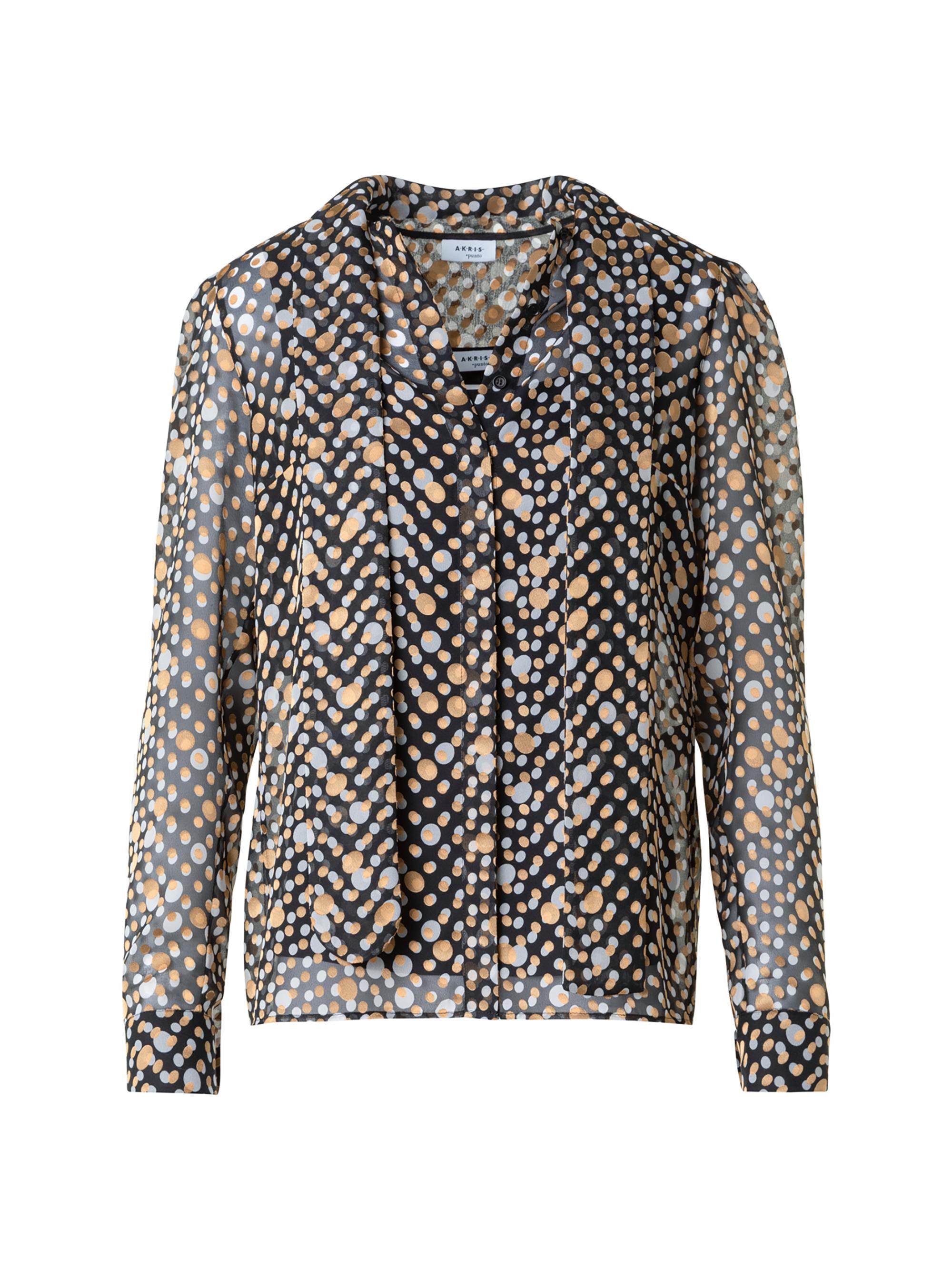 Akris punto Women's Polka Dot Devoré Blouse - Black Multicolor