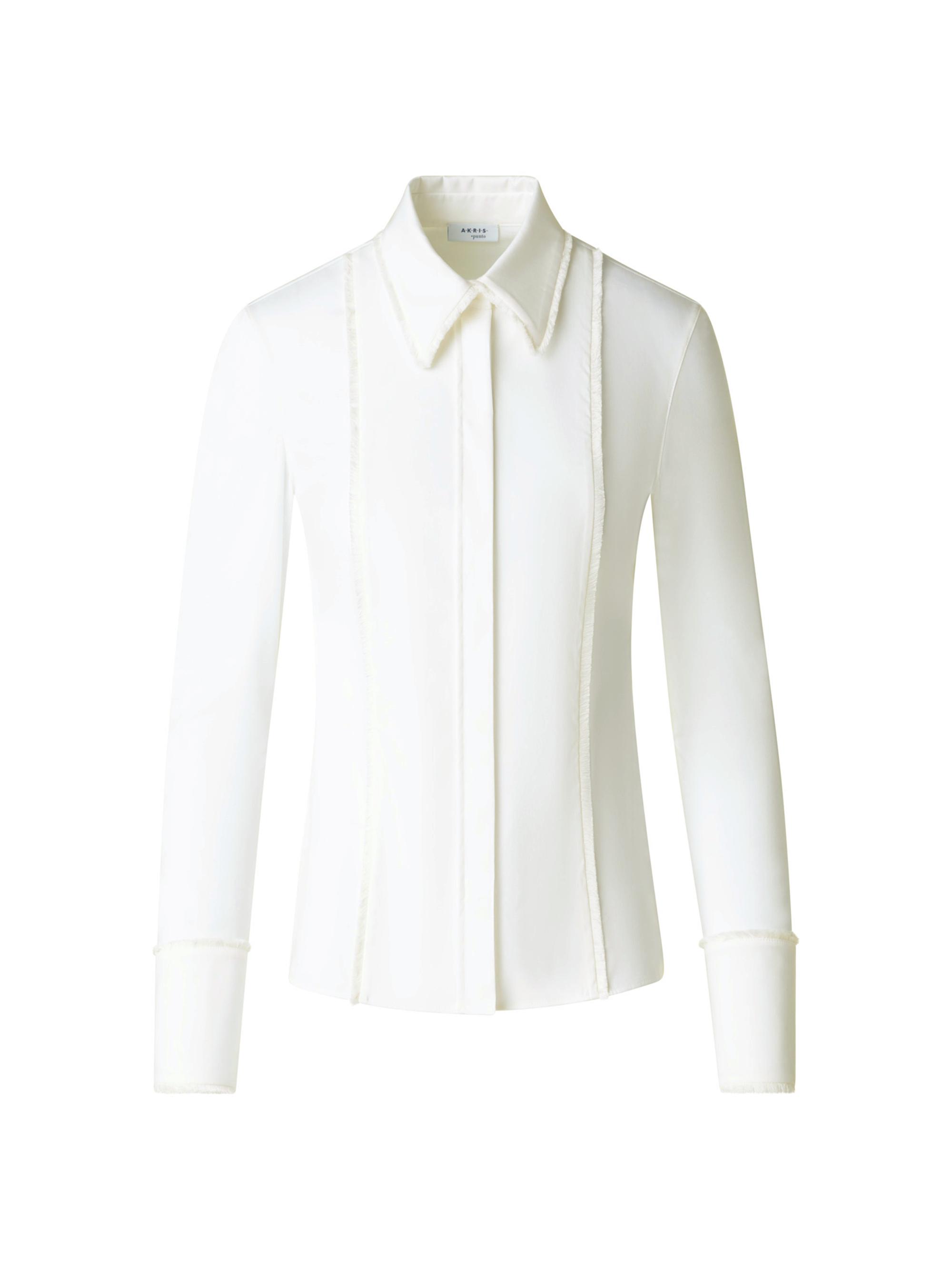 Akris punto Women's Mixed-Media Stretch Cotton Shirt - Cream