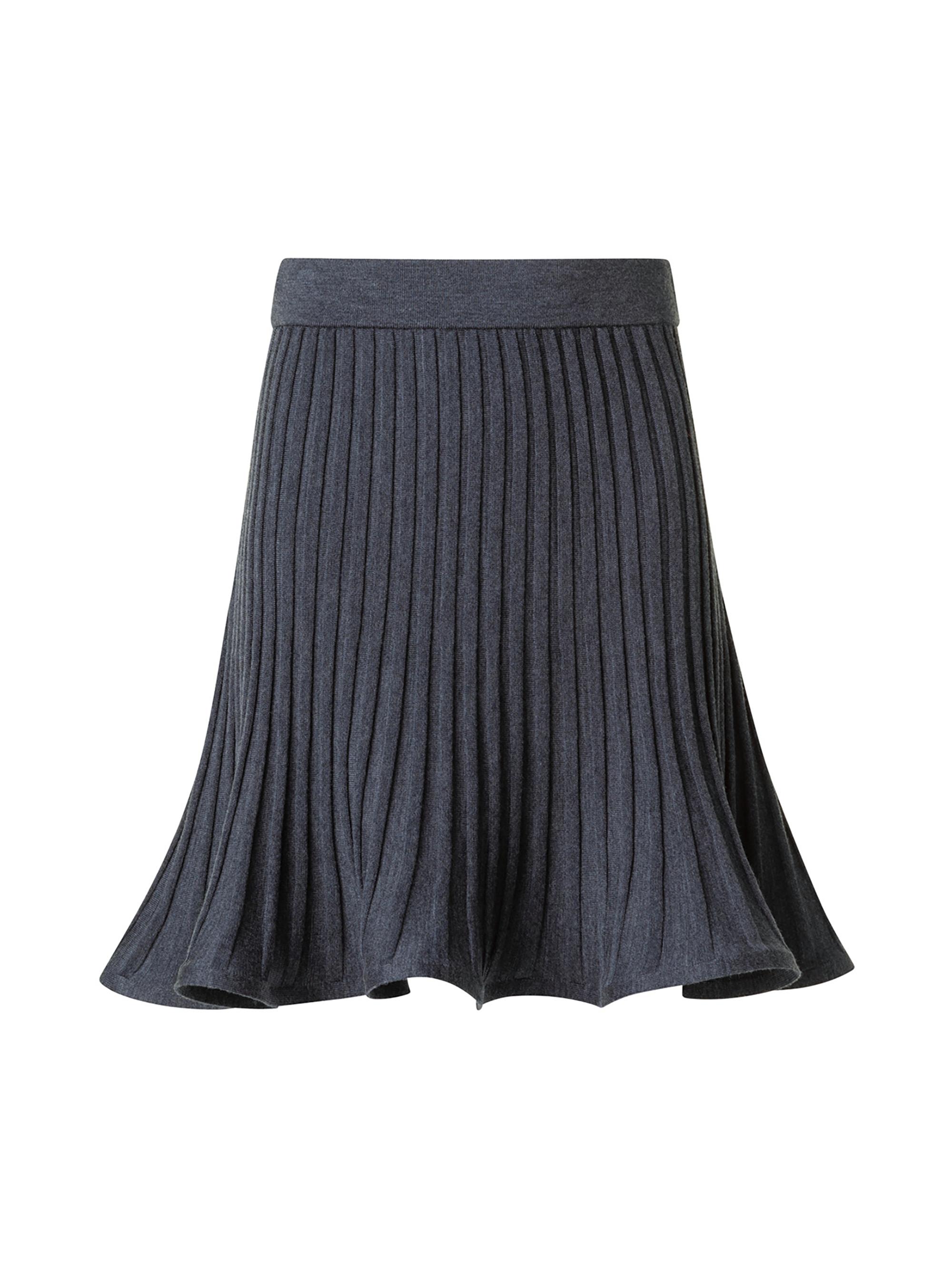 Akris punto Women's Rib-Knit Flared Skirt - Charcoal