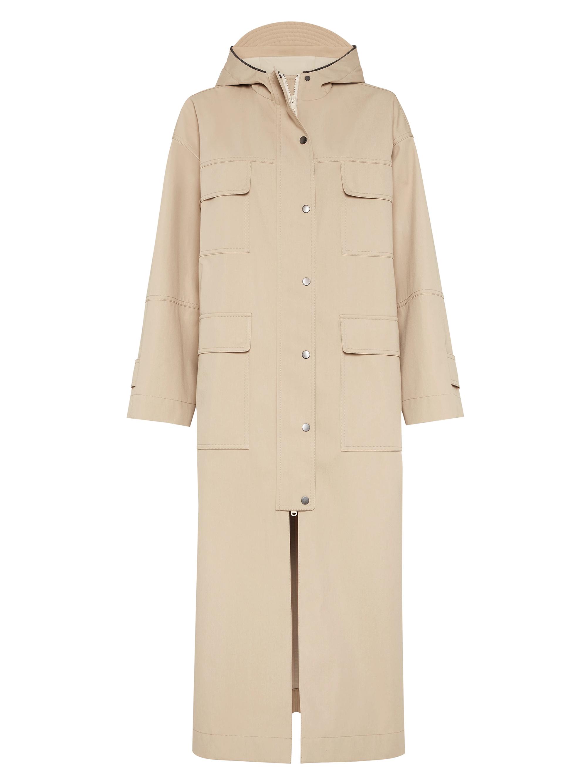 Brunello Cucinelli Women's Techno Cotton Bonded Panama Parka Coat - Beige